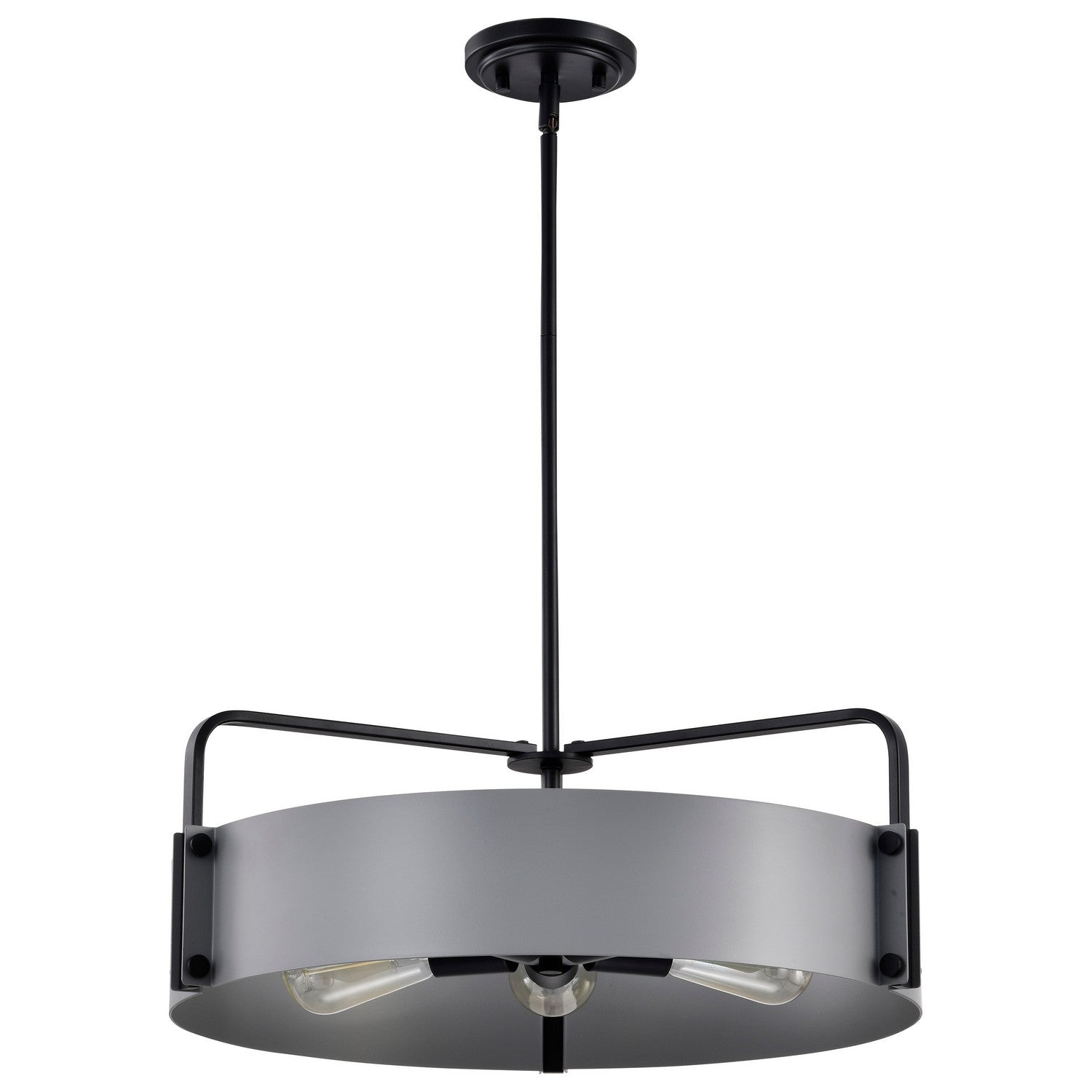 22 Inch 5-Light Modern Pendant Lighting Fixture in Matte Gray & Black - Perfect for Kitchen Island, Dining Room, or Entryway Lighting