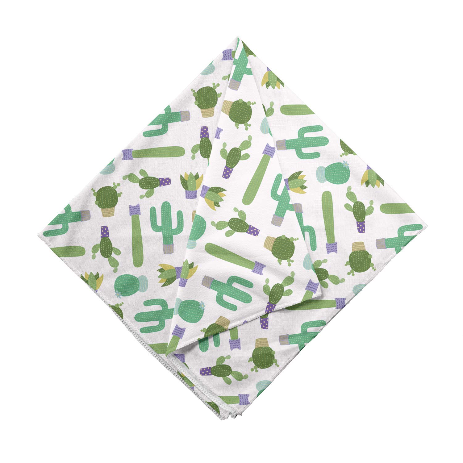 Ambesonne Cactus Bandana - Upside Down Plants Cartoon Print Unisex Head Scarf & Neck Tie for Outdoor Activities, Music Festivals & Summer Fashion