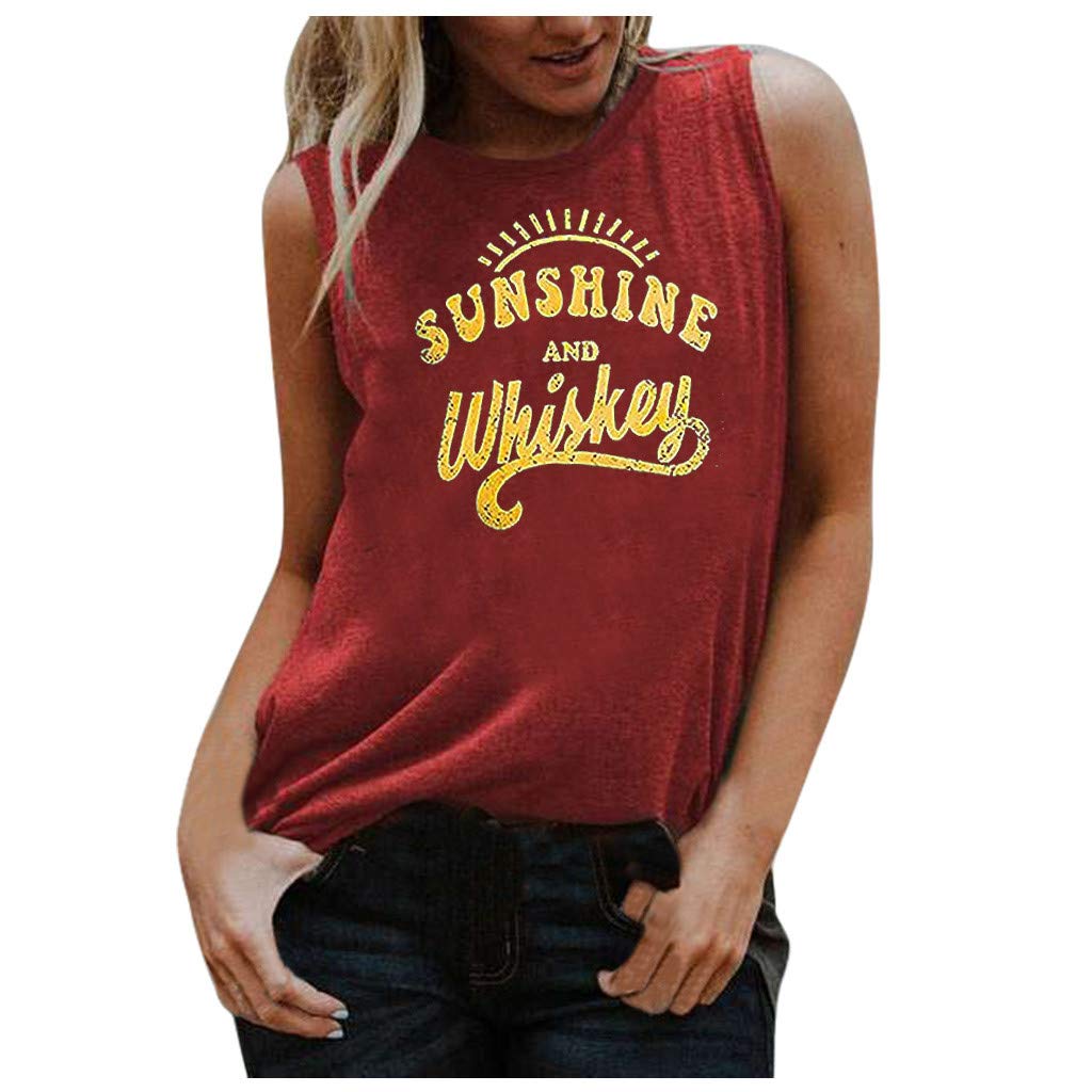Vedolay Women's Fashion Graphic Printed Sleeveless Crop Tank Top - Soft Loose Fit Comfortable Blouse for Summer, Gym, Beach & Casual Wear