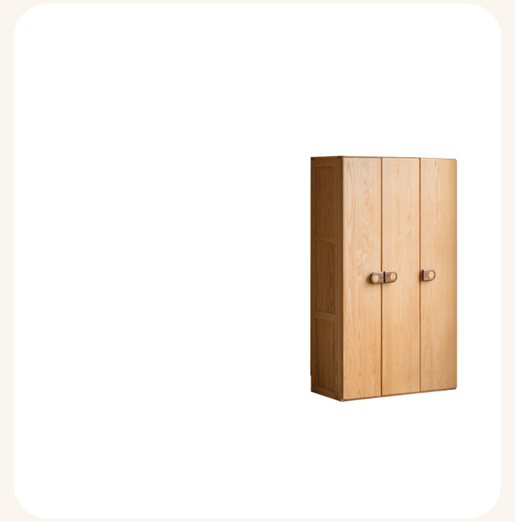 Solid Oak Wood Kids Wardrobe with Built-in Desk - Durable Children's Furniture for Bedroom & Nursery Organization