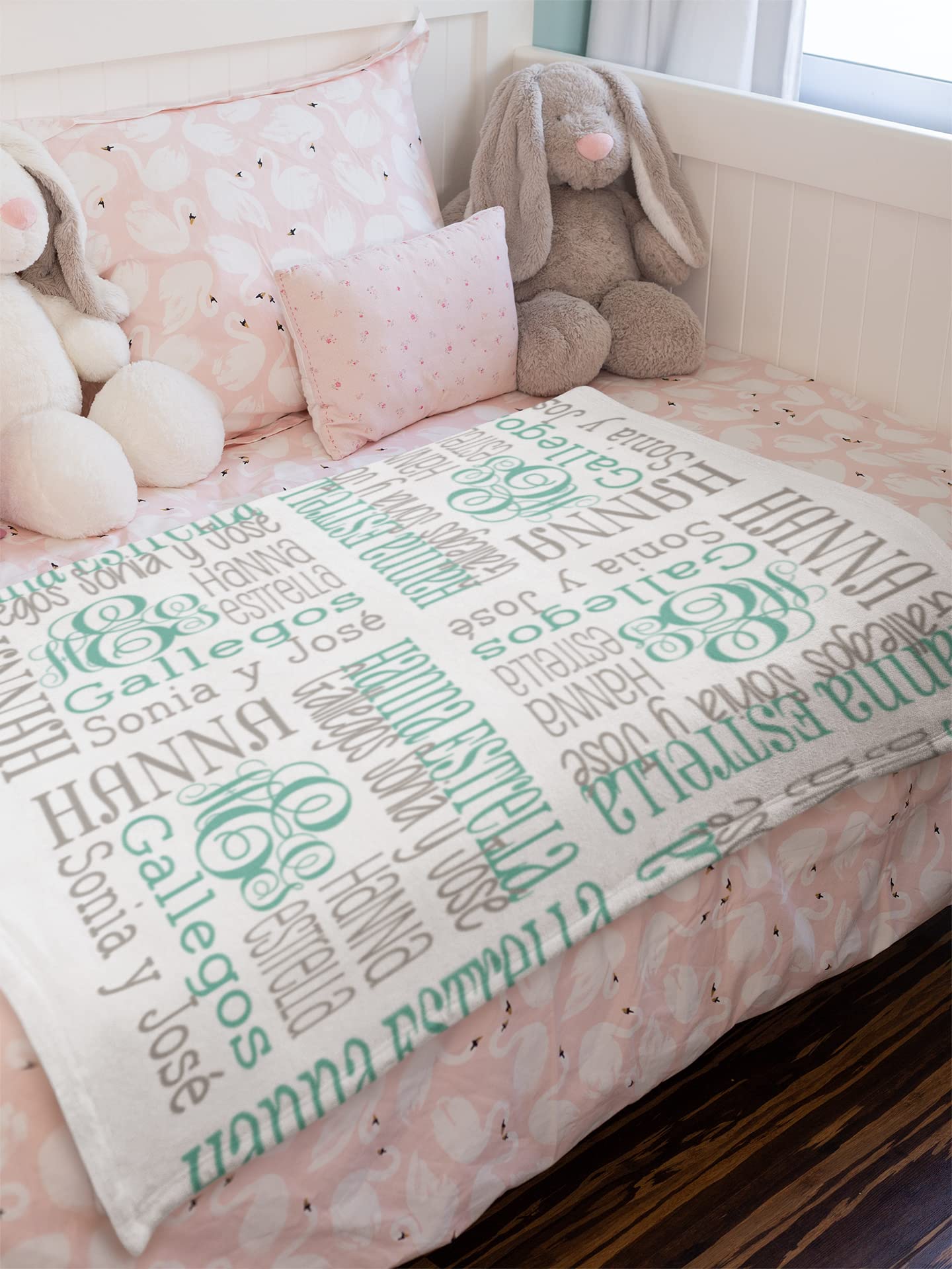 Athena Personalized Fleece Quilt Blanket for Girls - Soft King Size Baby Blanket with Custom Name | Nursery, Crib, Stroller & Gift for Newborns