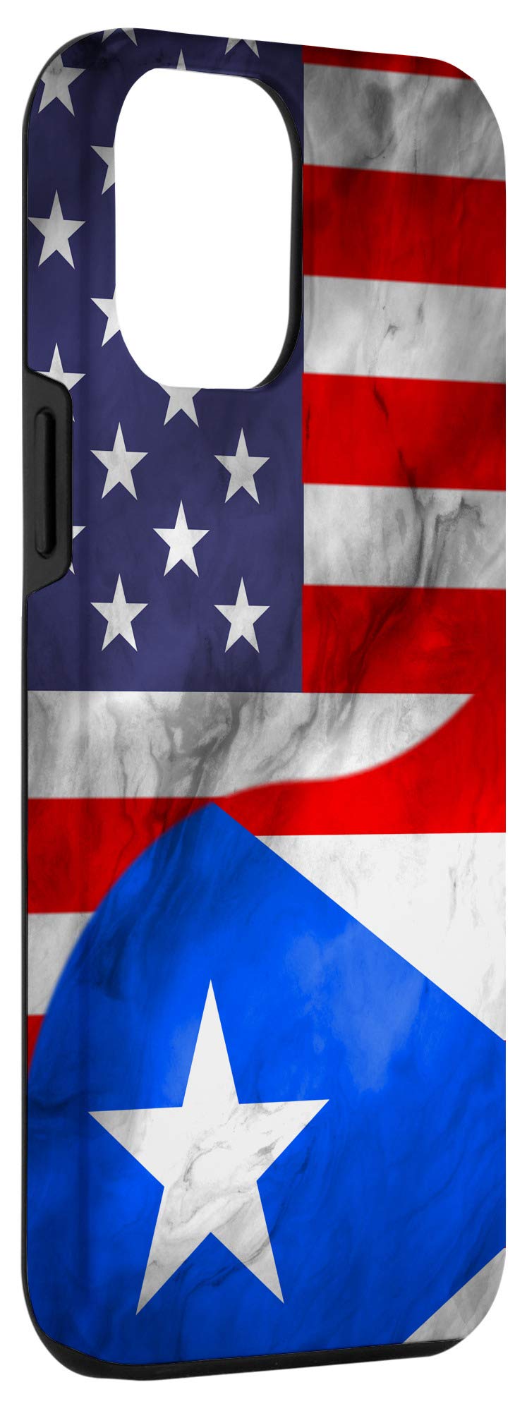 iPhone 12 Pro Max Case - USA & Puerto Rico Yin Yang Design - American & Puerto Rican Flag Phone Cover - Perfect for Travelers & Patriotic Style