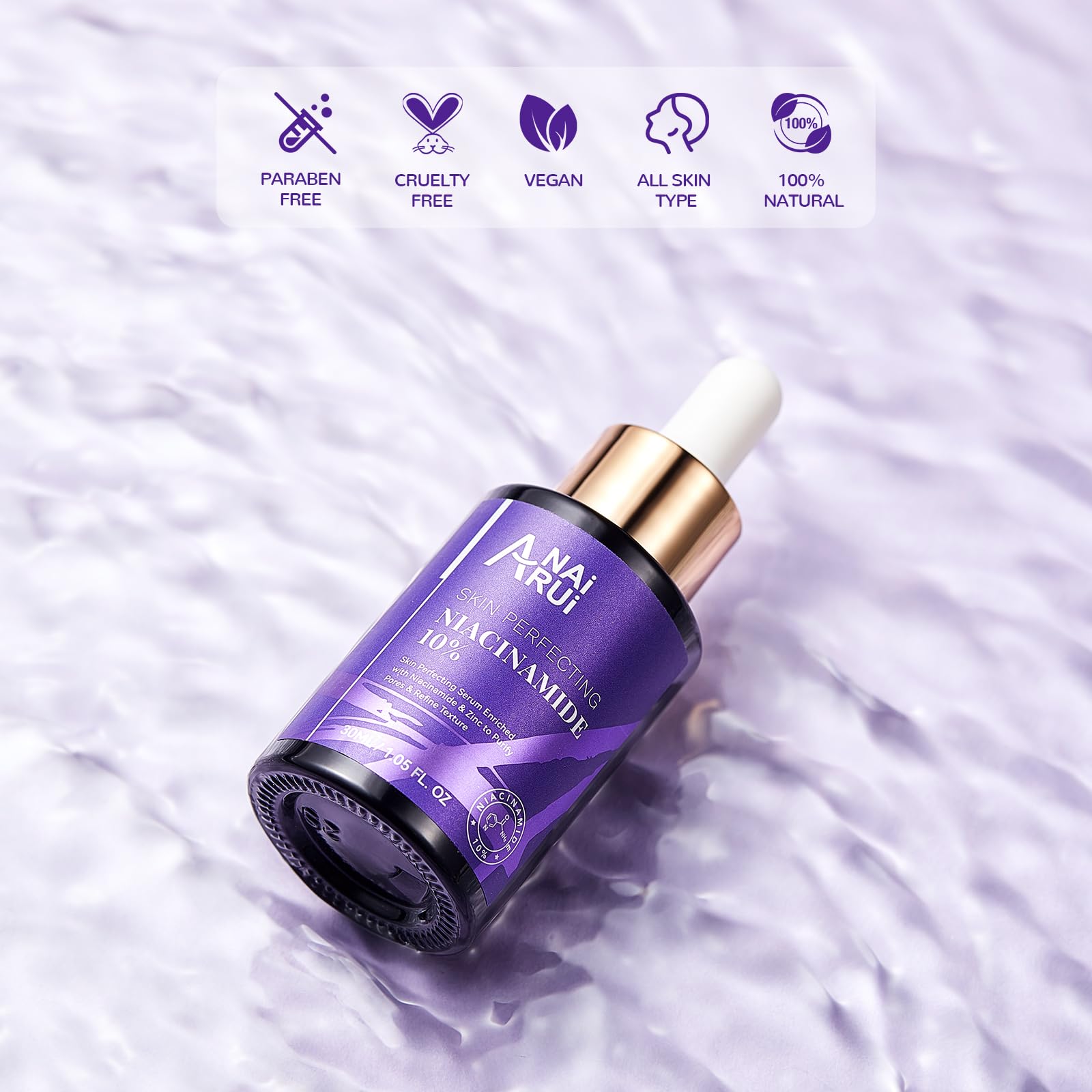 ANAiRUi 10% Niacinamide Face Serum with Vitamin B3, Arbutin & Zinc - Dark Spot Corrector, Blemish & Pore Minimizer, Anti-Aging & Wrinkle Treatment - 30ml - Brighten Skin Tone for Day & Night Use