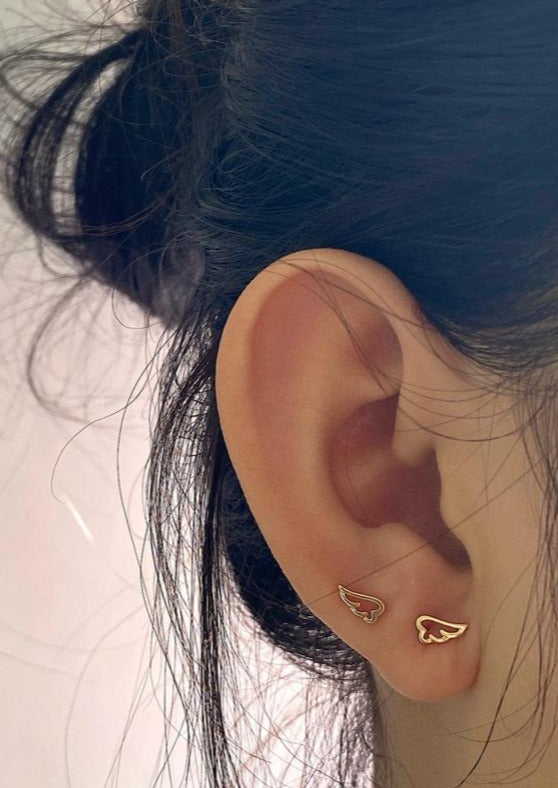14K Gold Plated Wings Tiny Earrings - Elegant Bridal Party Gifts for Wedding, Bridesmaids, Anniversary & Special Occasions