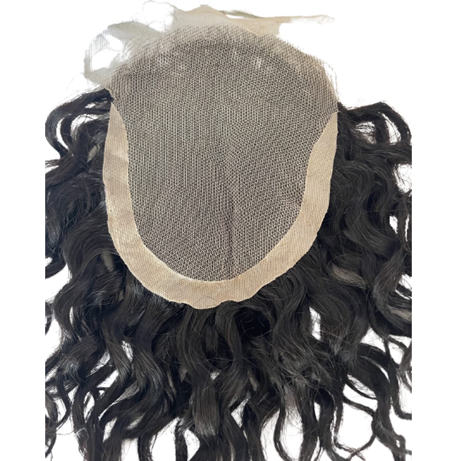 100% European Virgin Human Hair Toupee for Men - 8 Inch Curly Hair Replacement System with Swiss Lace & PU Base (4.33x6.69 Inch, Natural Black) - Perfect for Daily Wear, Special Occasions & Hair Loss Solutions