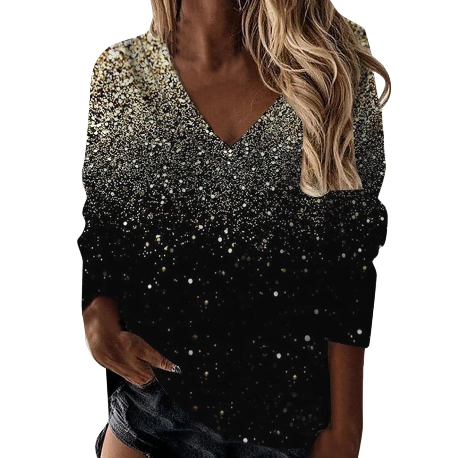 HAURWOKM Women's Thermal Printed Long Sleeve Button Down Shirt - Casual Crewneck Sportswear Top for Workout, Hiking & Outdoor Activities