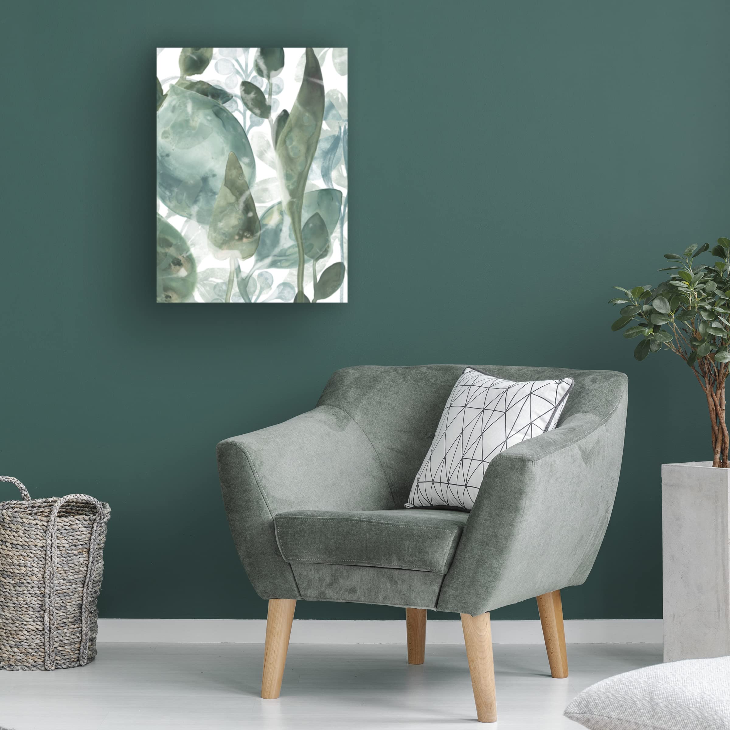 Trademark Fine Art 'Aquatic Leaves IV' Canvas Wall Art by June Erica Vess - Modern Botanical Painting for Living Room, Bedroom & Office Decor