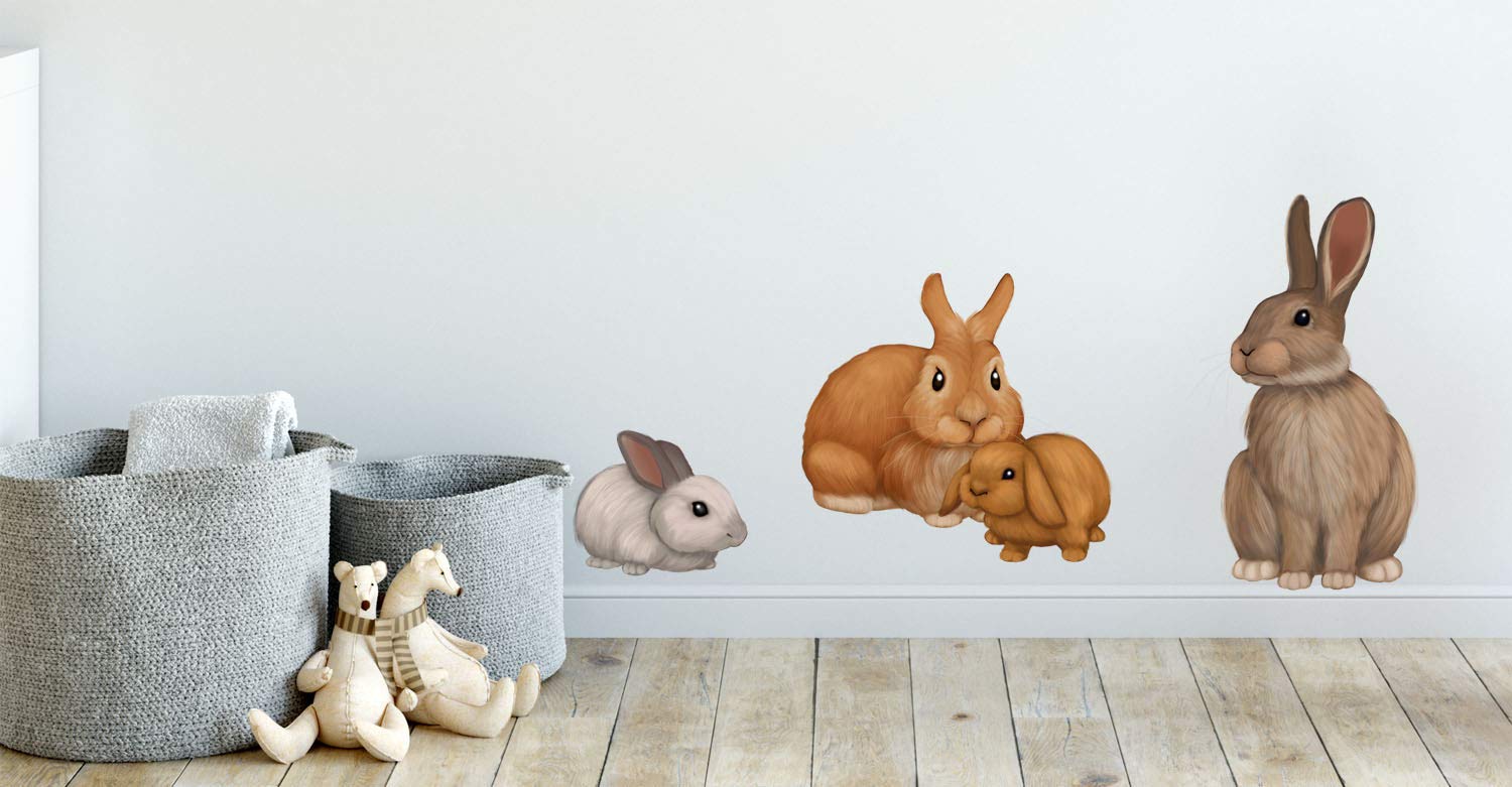 Bunny Rabbit Woodland Forest Animal Wall Decals for Kids - Nursery & Toddler Room Decor, Boys Girls Bedroom Stickers, DIY Home Decoration (Bunny) - Perfect for Baby Rooms, Playrooms & Children's Bedrooms