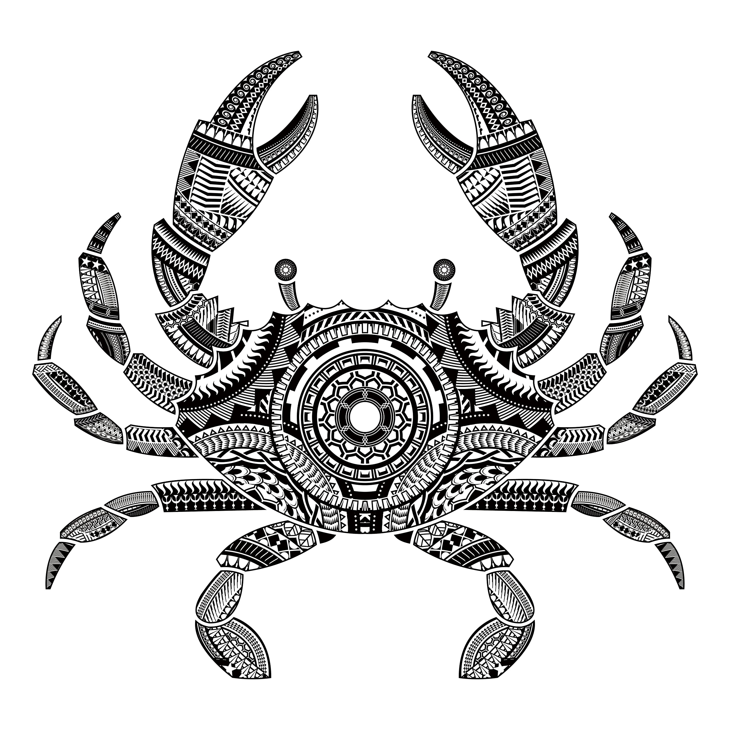 Artsure 6-Pack Temporary Fake Tattoos for Men & Women - Maori Style Crab Head Design for Neck, Arm, Chest - 3.7x3.7 Inch - Perfect for Parties, Halloween, Costumes & Body Art