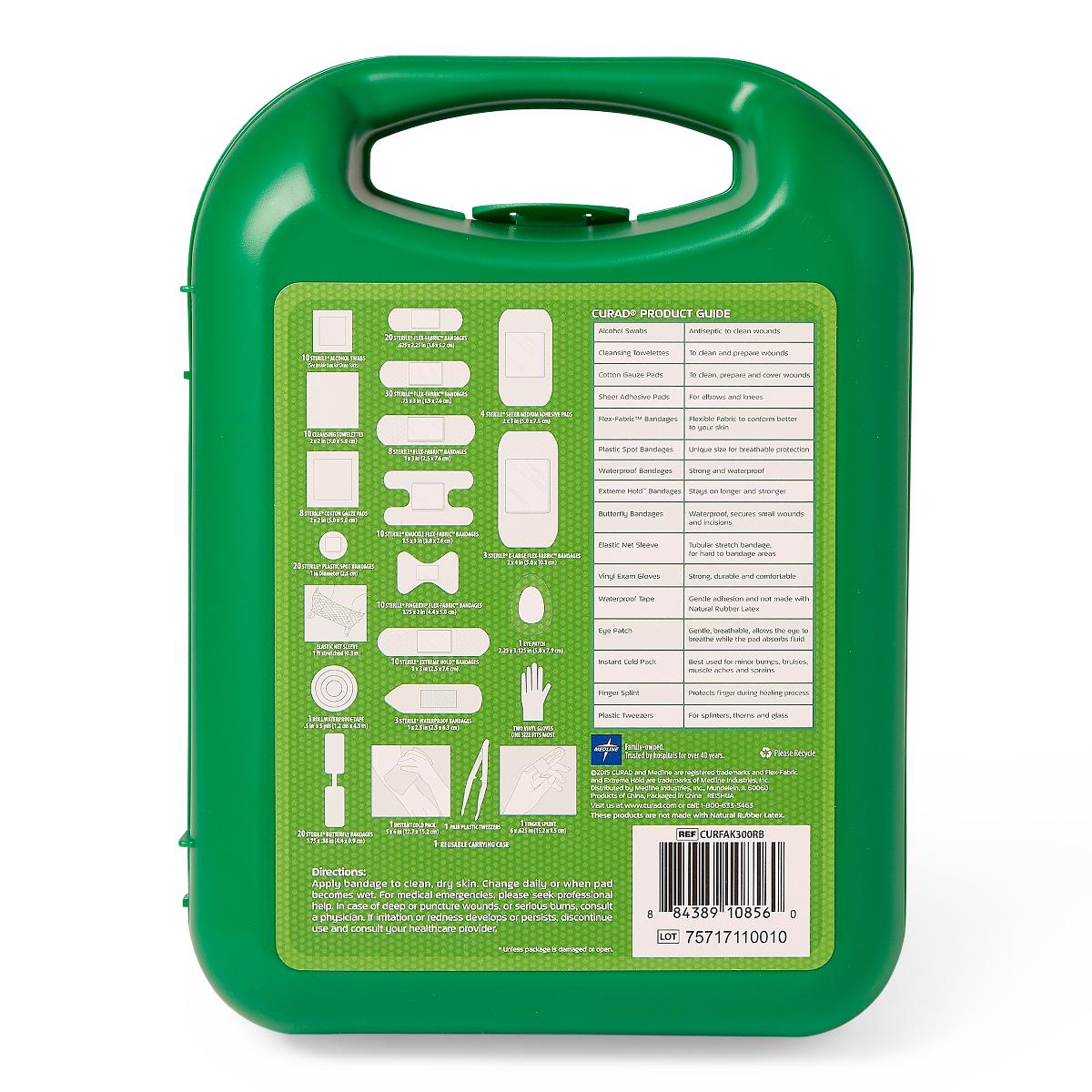 CURAD 175-Piece Complete First Aid Kit for Home, Car, Office & Emergency Preparedness – Compact Medical Supplies for Cuts, Burns & Injuries