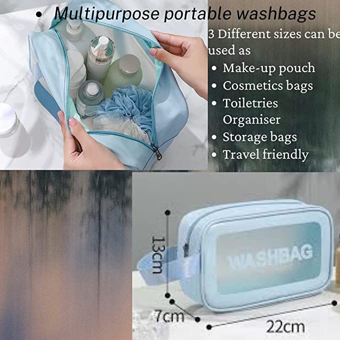Waterproof Travel Toiletry Bag for Women - Multipurpose Cosmetic Makeup Organizer with Zipper, Portable Wash Pouch for Home & Travel (Medium, White) | Perfect for Gym, Camping, and Vacation Essentials
