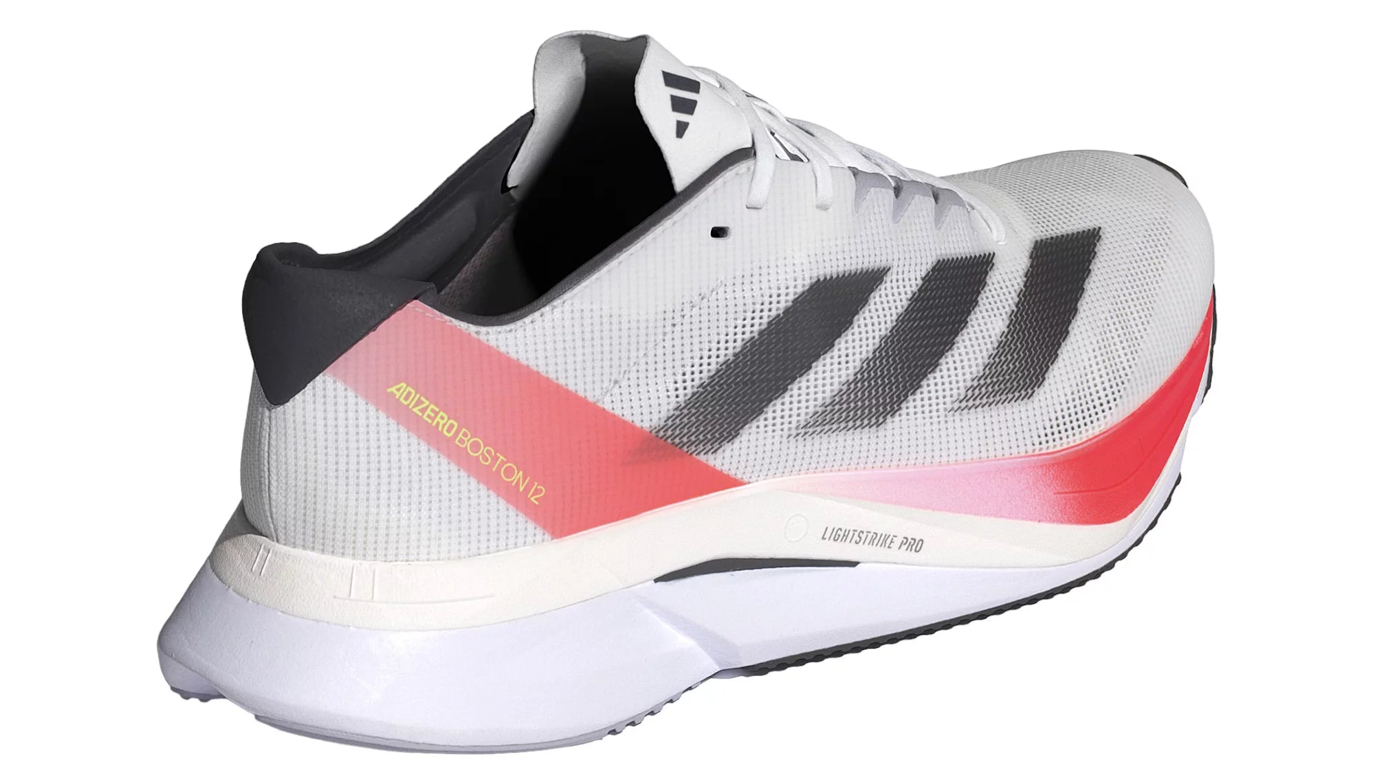 Men's Adidas Adizero Boston 12 Running Shoes - Cloud White/Aurora Met/Solar Red - Lightweight Performance Sneakers for Marathon Training & Road Running