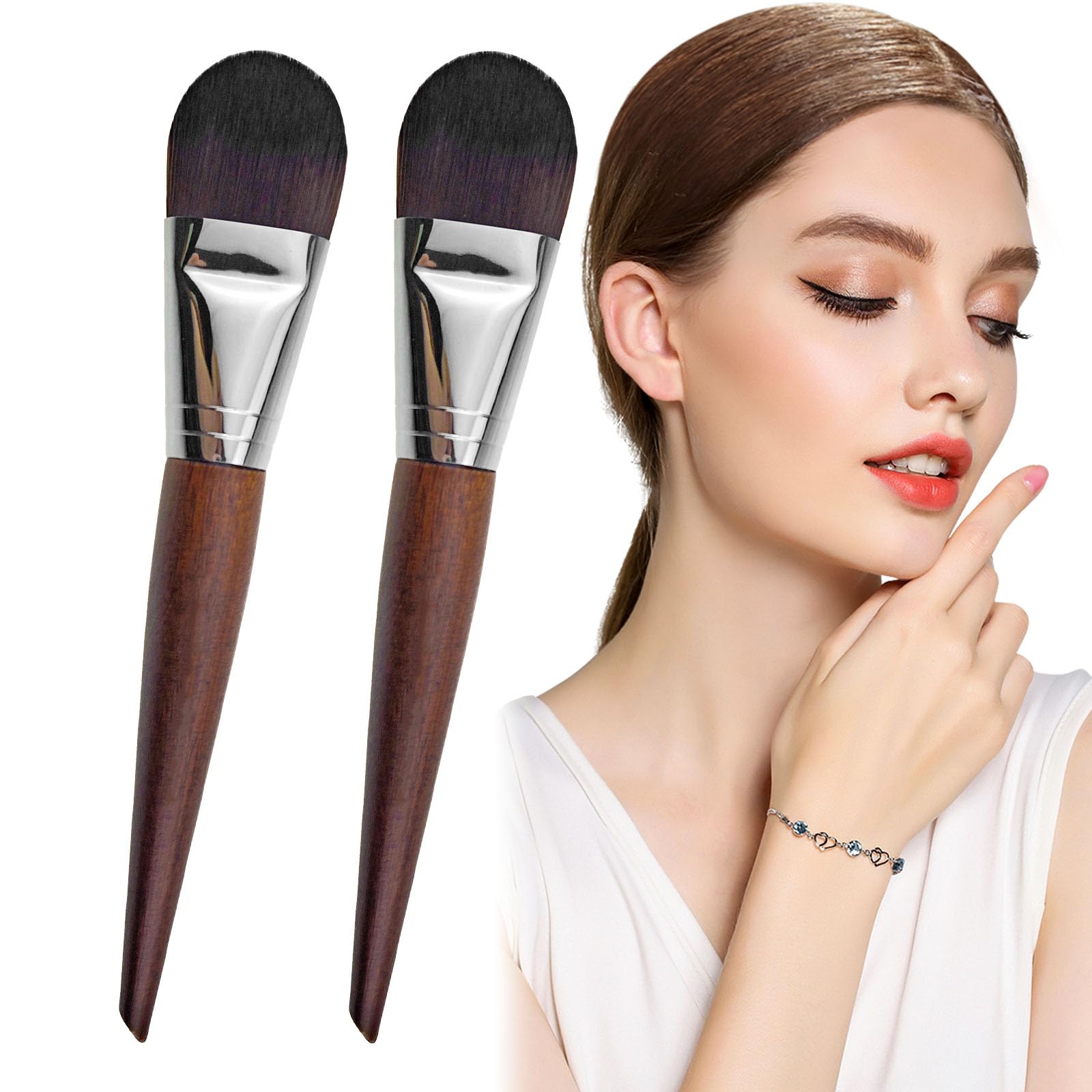 2 Pack Makeup Brush Set - Soft Dome Contour Brush for Cheekbone Sculpting, Blush & Foundation - Ergonomic Handle for Professional Makeup Application (Perfect for Daily Use & Special Occasions)