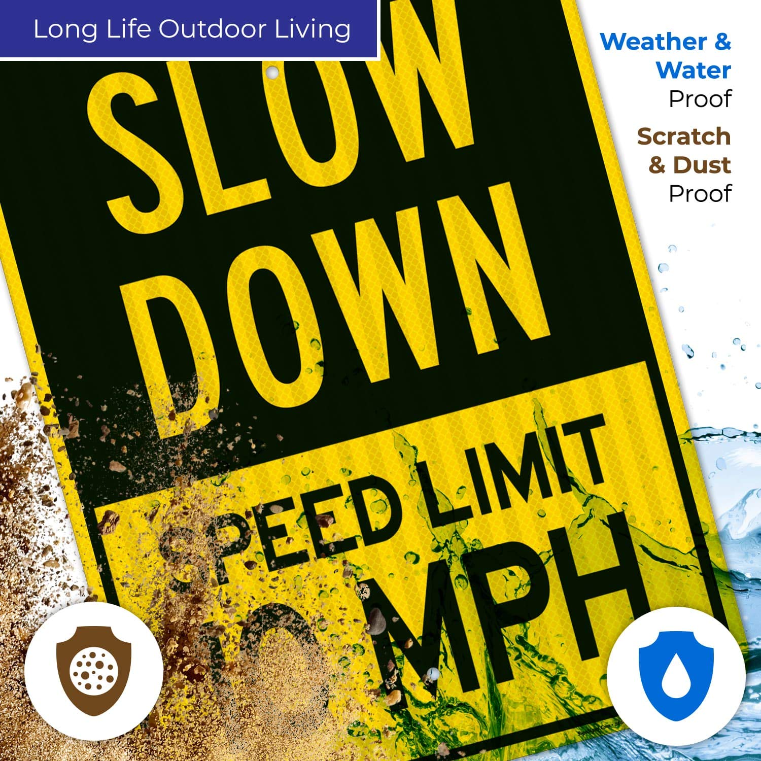 Slow Down Sign - 10 MPH Speed Limit Sign | 18x24 Inches | 3M EGP Reflective .080 Aluminum | Fade Resistant & Weatherproof | Easy Mounting for Indoor/Outdoor Use | Made in USA | Perfect for School Zones, Parking Lots & Residential Areas