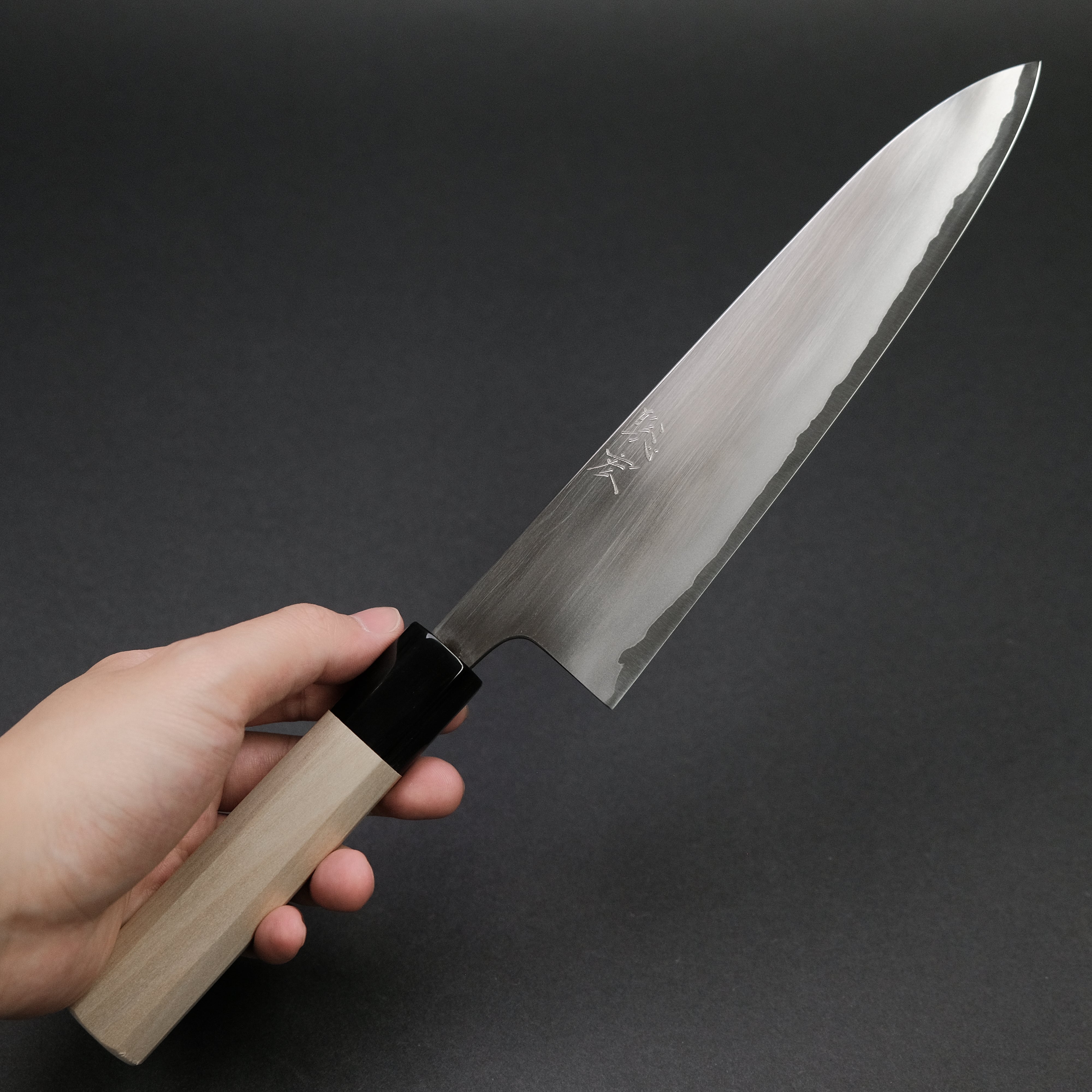 Premium Toshihiro Wakui White #2 Gyuto Japanese Chef Knife 210mm with Magnolia Handle - Perfect for Sushi, Meat Cutting & Professional Kitchen Use