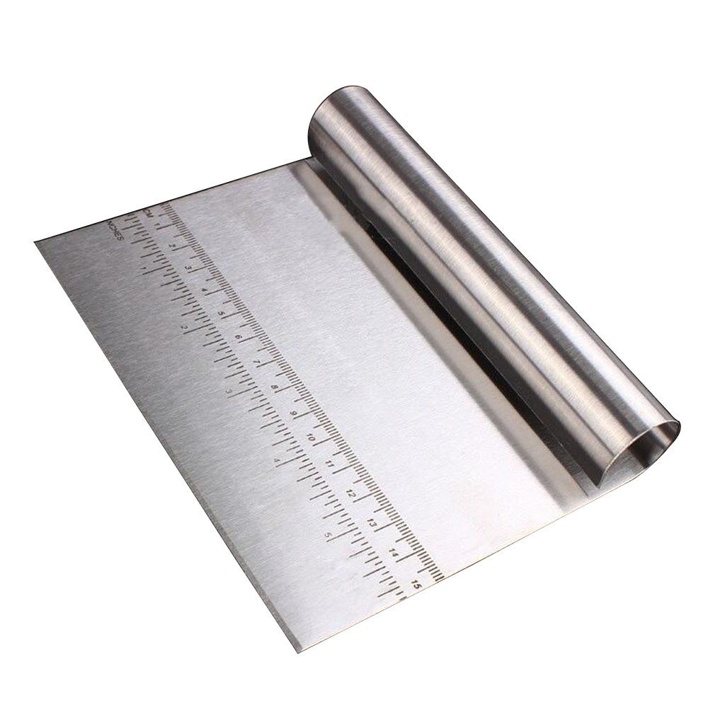 Premium Stainless Steel Dough Scraper & Pizza Cutter - Multi-Purpose Pastry Tool for Baking, Bread Making, Cake Decorating & Pizza Cutting - Ideal for Home Bakers & Professional Chefs