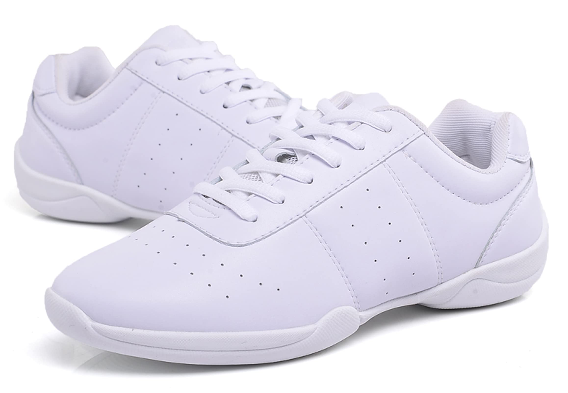 WUIWUIYU Women's White Cheerleading Shoes - Lightweight Dance Sneakers for Cheer, Pom, Dance Team & Competition - Perfect for Training, Gymnastics & Tennis Practice