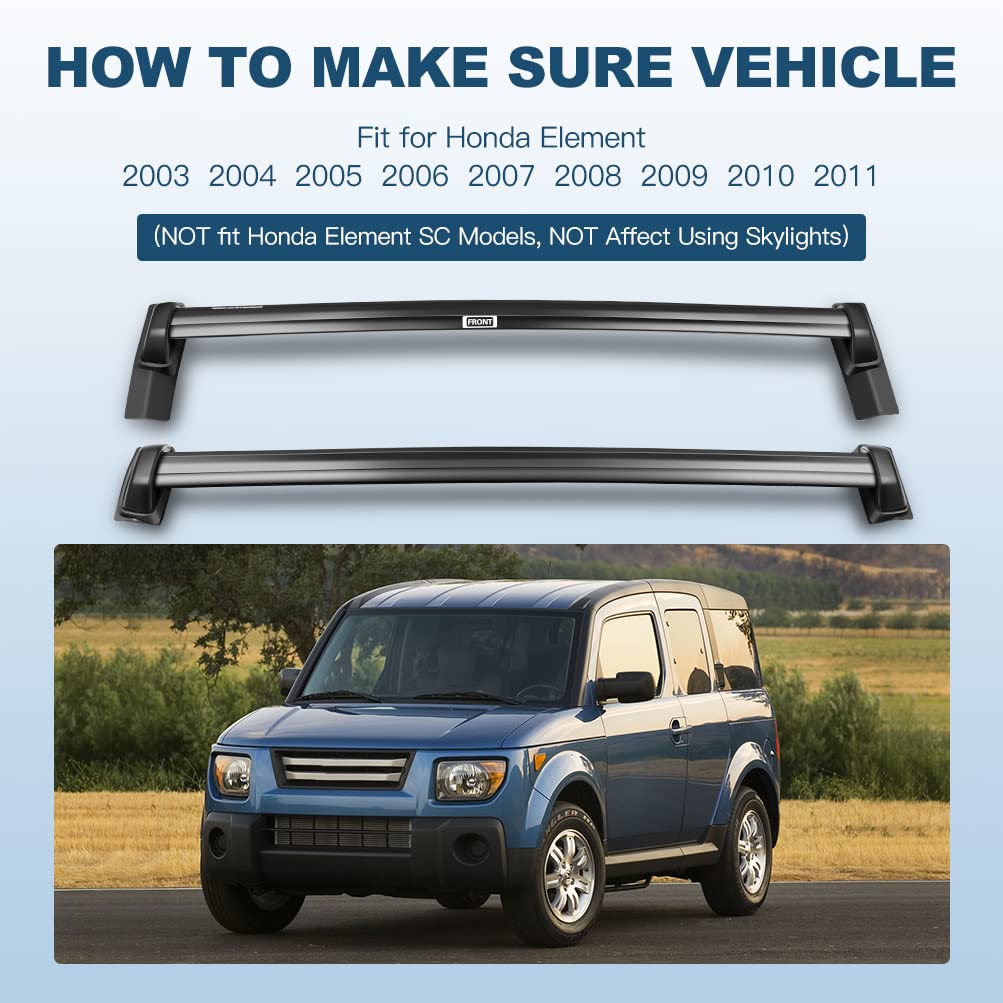 ECCPP Roof Rack Crossbars for Honda Element 2003-2011 | Heavy Duty Cargo Carrier System | 150LB Capacity for Kayak, Canoe, Luggage & Outdoor Gear | Perfect for Camping, Road Trips & Adventure Travel