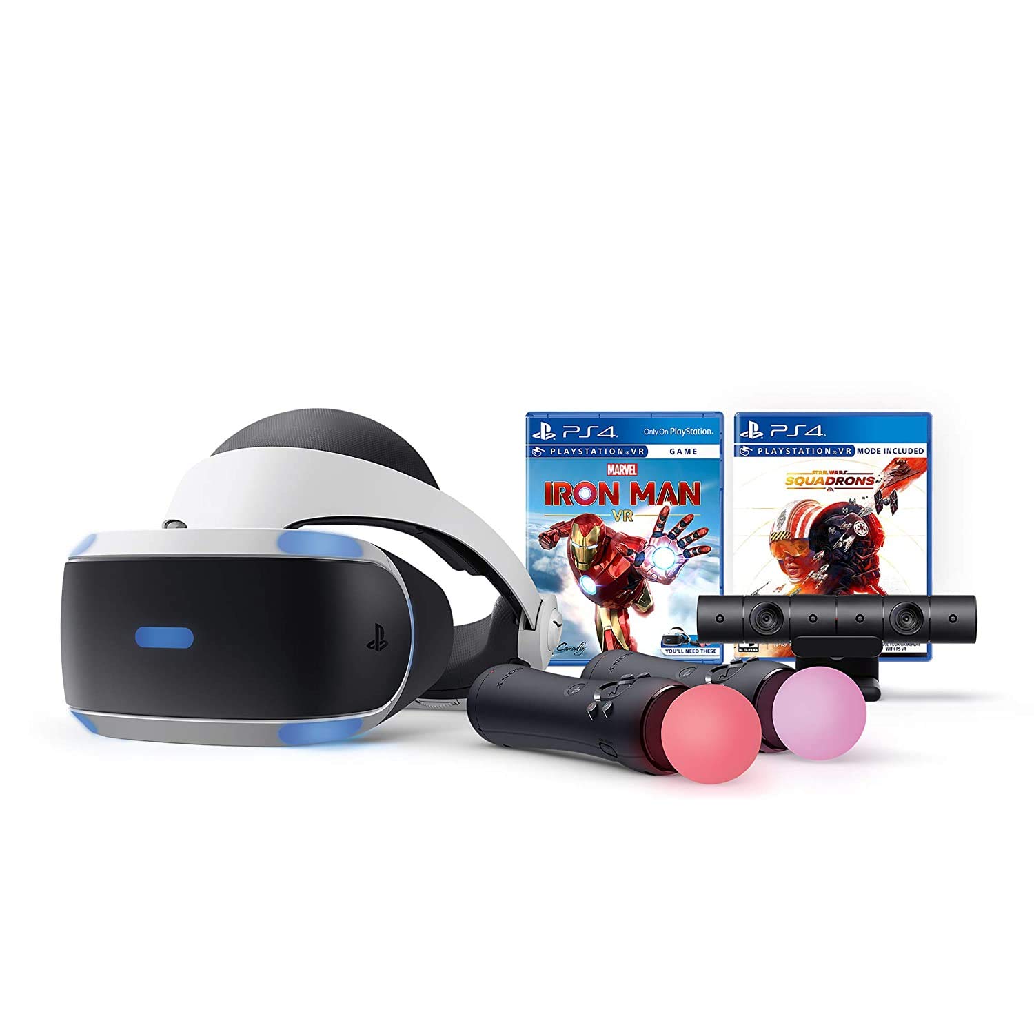 PlayStation VR Bundle with Iron Man & Star Wars Games - Compatible with PS4 & PS5, Includes VR Headset, Camera, Motion Controllers & Microfiber Cleaning Cloths | Immersive Gaming Experience for Marvel & Star Wars Fans