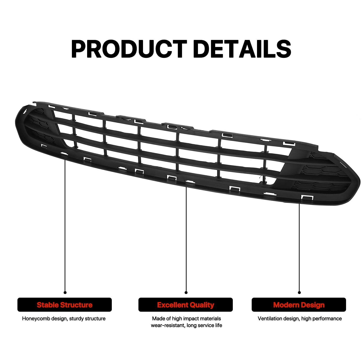 KARPAL Front Bumper Lower Grille Grill Replacement for 2010-2012 Ford Fusion | AE5Z8200DA FO1036127 | Perfect for Off-Road & Daily Driving