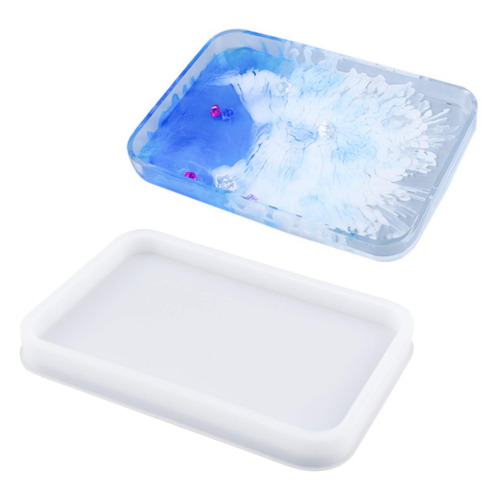 Premium Resin Silicone Rolling Tray Mold - Large DIY Jewelry Making Mold with Wooden Base for Resin Art, Home Decor & Craft Projects - Perfect for Epoxy Resin Crafts, Ashtray Making & Unique Gift Ideas