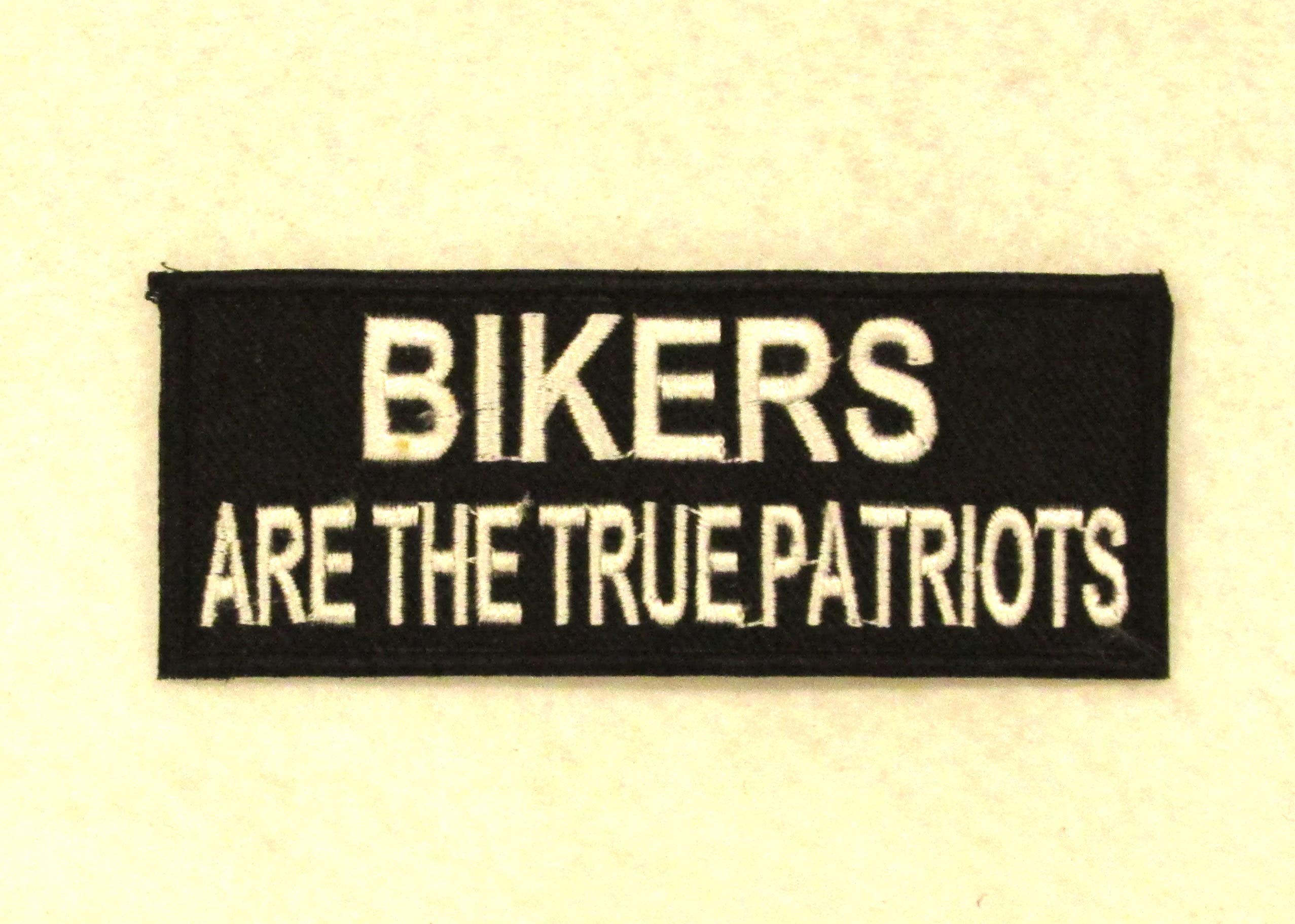 Bikers Are The True Patriots Iron On Sew On Small Patch for Jacket Vest - Patriotic Motorcycle Accessory for Denim, Leather & Riding Gear