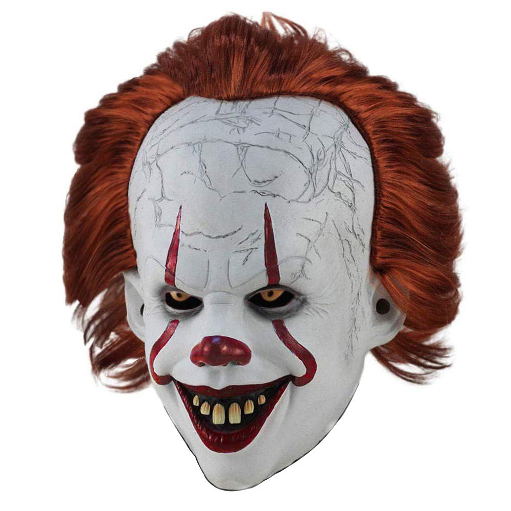 Scary Halloween Clown Mask for Cosplay - Creepy Horror Costume Accessory for Parties, Haunted Houses & Trick or Treating