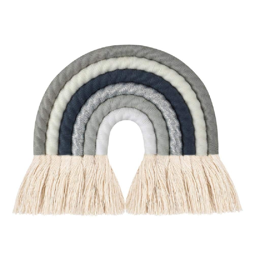 Nordic Rainbow Wall Hanging - Boho Home Decor for Living Room, Nursery & Dorm | Handmade Macrame Wall Art for Bedroom, Party & Wedding Decorations | Perfect for Boho Chic, Hippie & Rainbow Theme Rooms