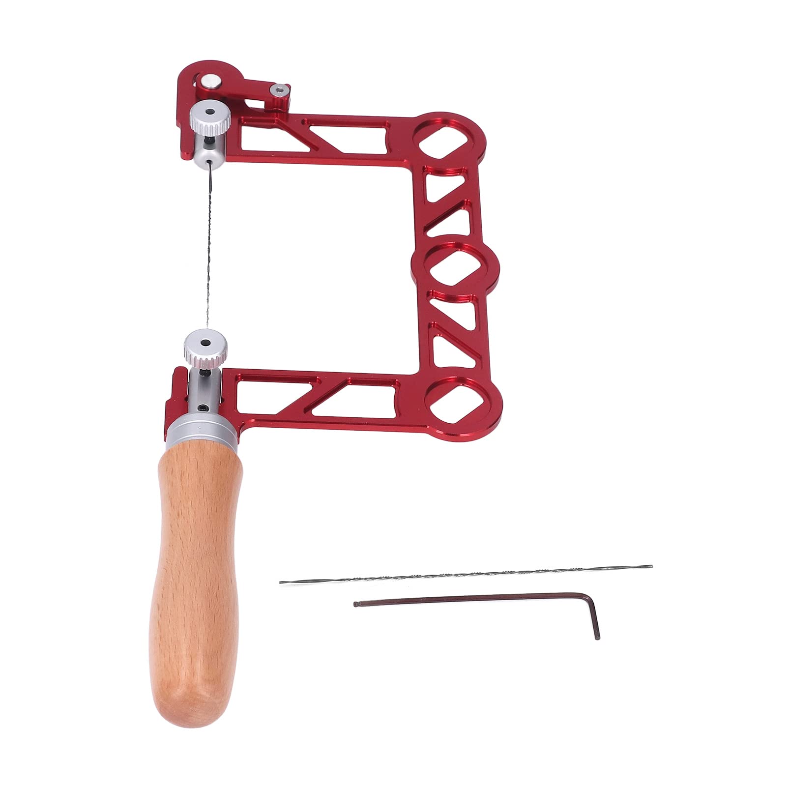 Mini U Shape Hand Saw - Professional Aluminum Alloy Wooden Handle Coping Saw with Blades & Hex Wrench | Jewelry Making, Woodworking, DIY Crafts (5 Inch) - Perfect for Precision Cutting in Small Projects & Home Renovations