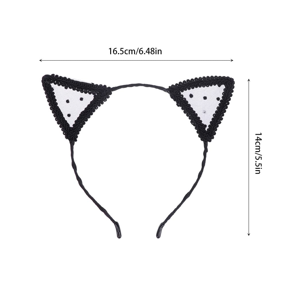 FOMIYES 6pcs Cat Ear Headbands for Women - Halloween Costume Accessories, Lace Hairbands for Cosplay, Animal Ears Headpiece for Parties & Dress Up - Perfect for Halloween, Cosplay, Themed Events & Photo Shoots