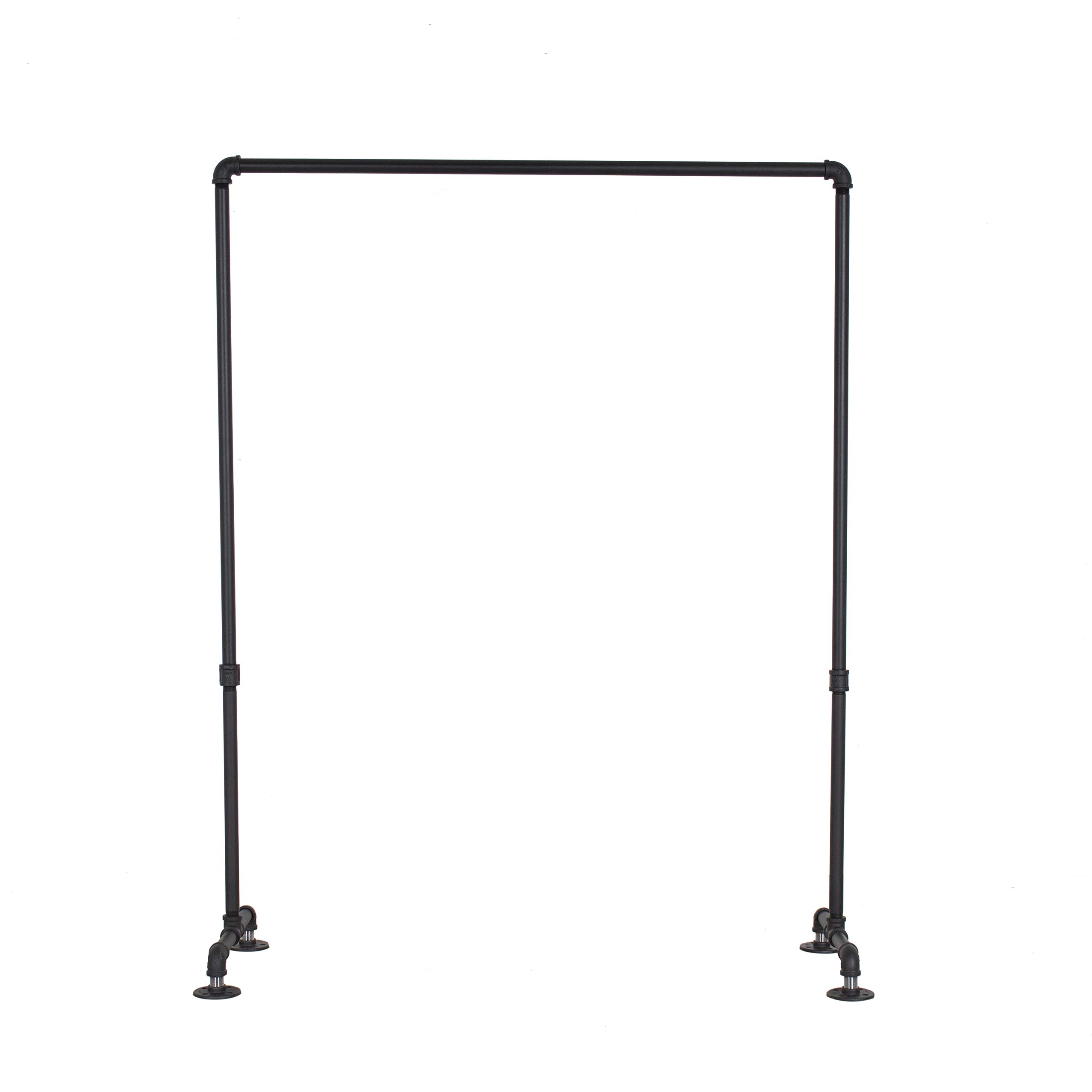 William Roberts Vintage Industrial Heavy Duty Hanging Rod Garment Rolling Closet Organizer Rack - 48 Inch with Flange Feet for Bedroom, Closet & Laundry Room Organization