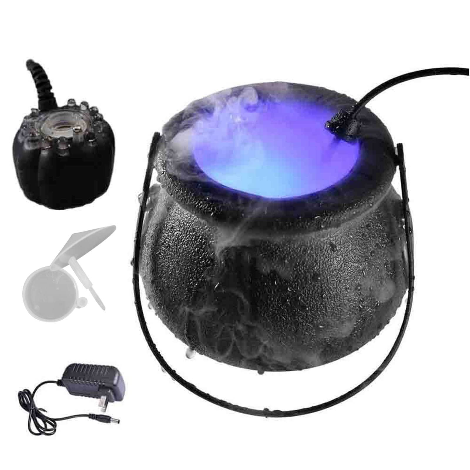 SUMDUINO Halloween Witch Cauldron Fog Maker with 12 LED Lights - Mist Maker Fog Machine for Halloween Party Decorations, Indoor/Outdoor Water Fountain & Pond Effects - Perfect for Spooky Decor, Haunted Houses, and Themed Events