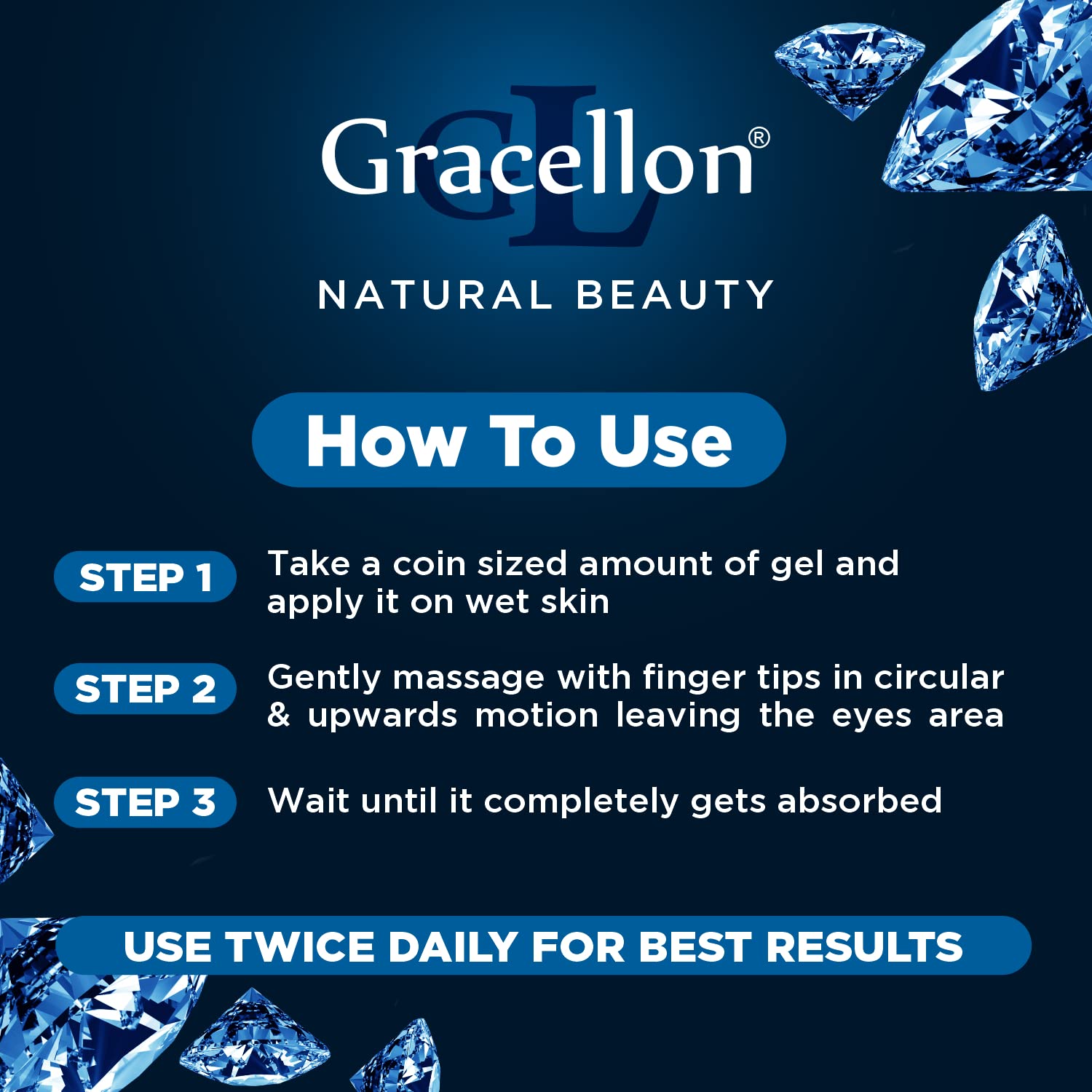 Gracellon Diamond Face & Body Massage Gel - Hydrating & Nourishing Skin Care for Dry Skin, Paraben & SLES Free - Perfect for Spa, Home Relaxation & Post-Workout Recovery