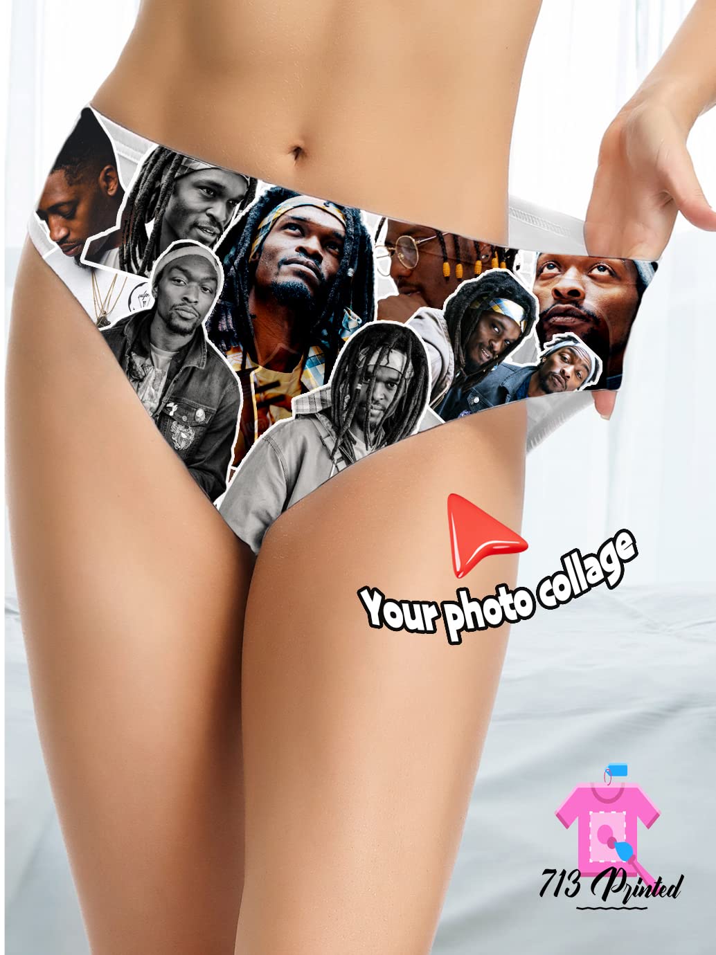 Custom Printed Photo Panties - Personalized with 6 Photos | Sexy, Fun & Funny Underwear Gift for Her | Perfect for Anniversaries, Bachelorette Parties & Romantic Gifts