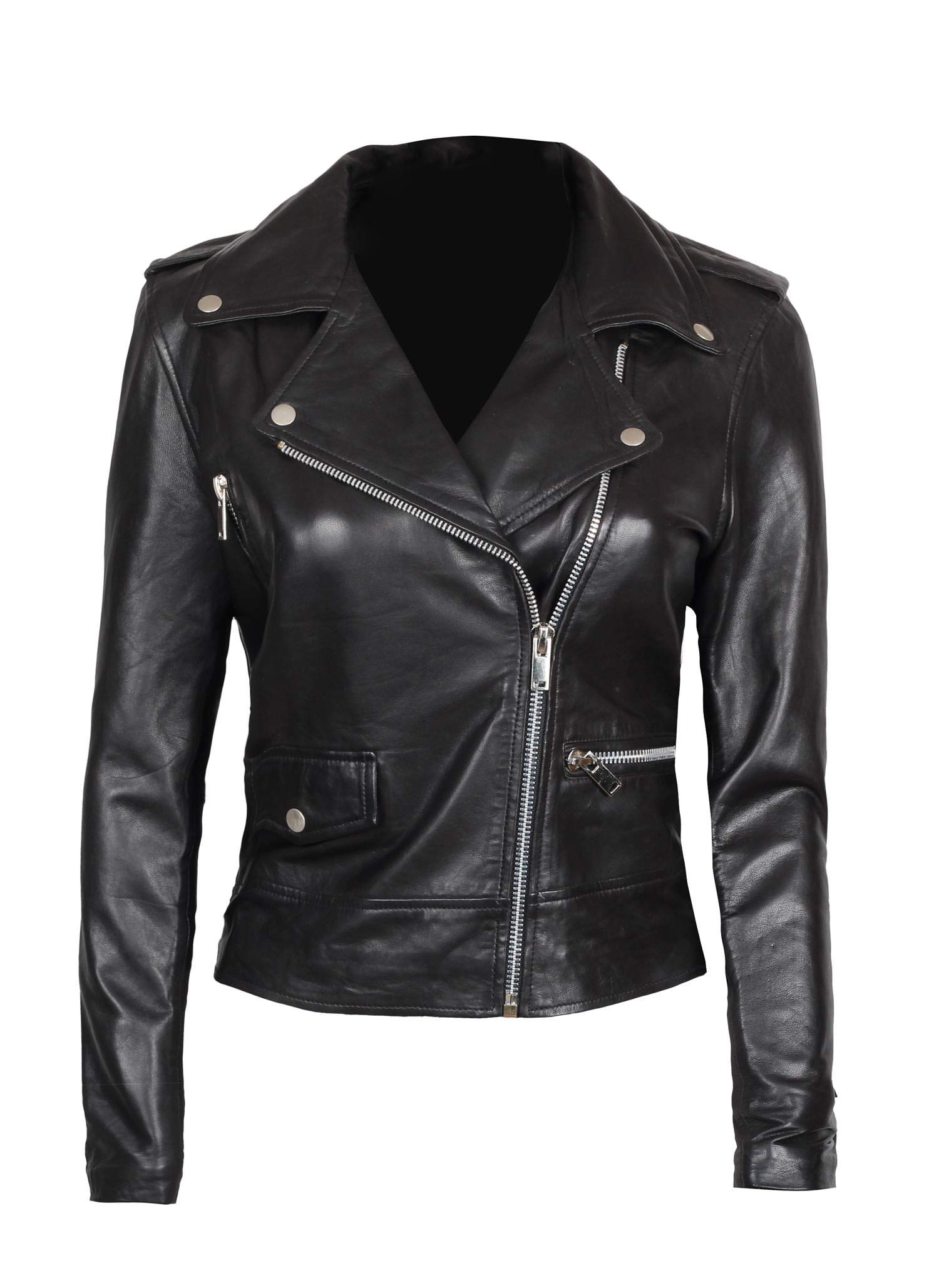 Decrum Women's Asymmetrical Real Lambskin Leather Jacket – Trendy Fashion Outerwear for Fall & Winter | Perfect for Casual Outings, Date Nights & Office Wear