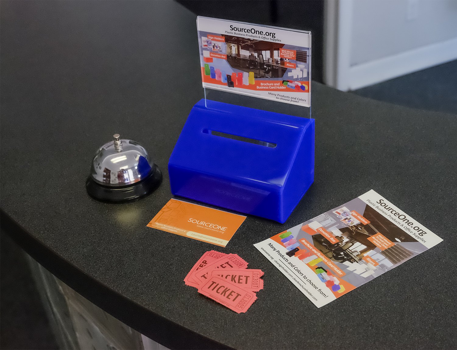 SOURCEONE.ORG Heavy Duty Acrylic Donation Box with Lock & Sign Holder - Secure Ballot, Fundraiser, or Event Collection Box for Churches, Schools, and Voting Stations