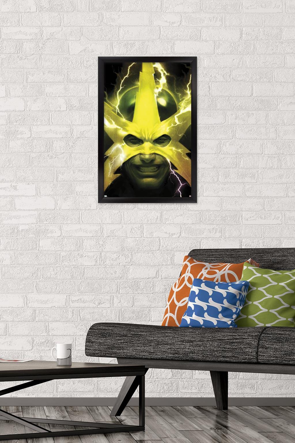 Marvel Comics Electro Web of Spider-Man #2 Wall Poster - 22.4x14.7 Inches Black Framed Superhero Decor | Perfect for Bedroom, Living Room & Comic Book Fan Gifts