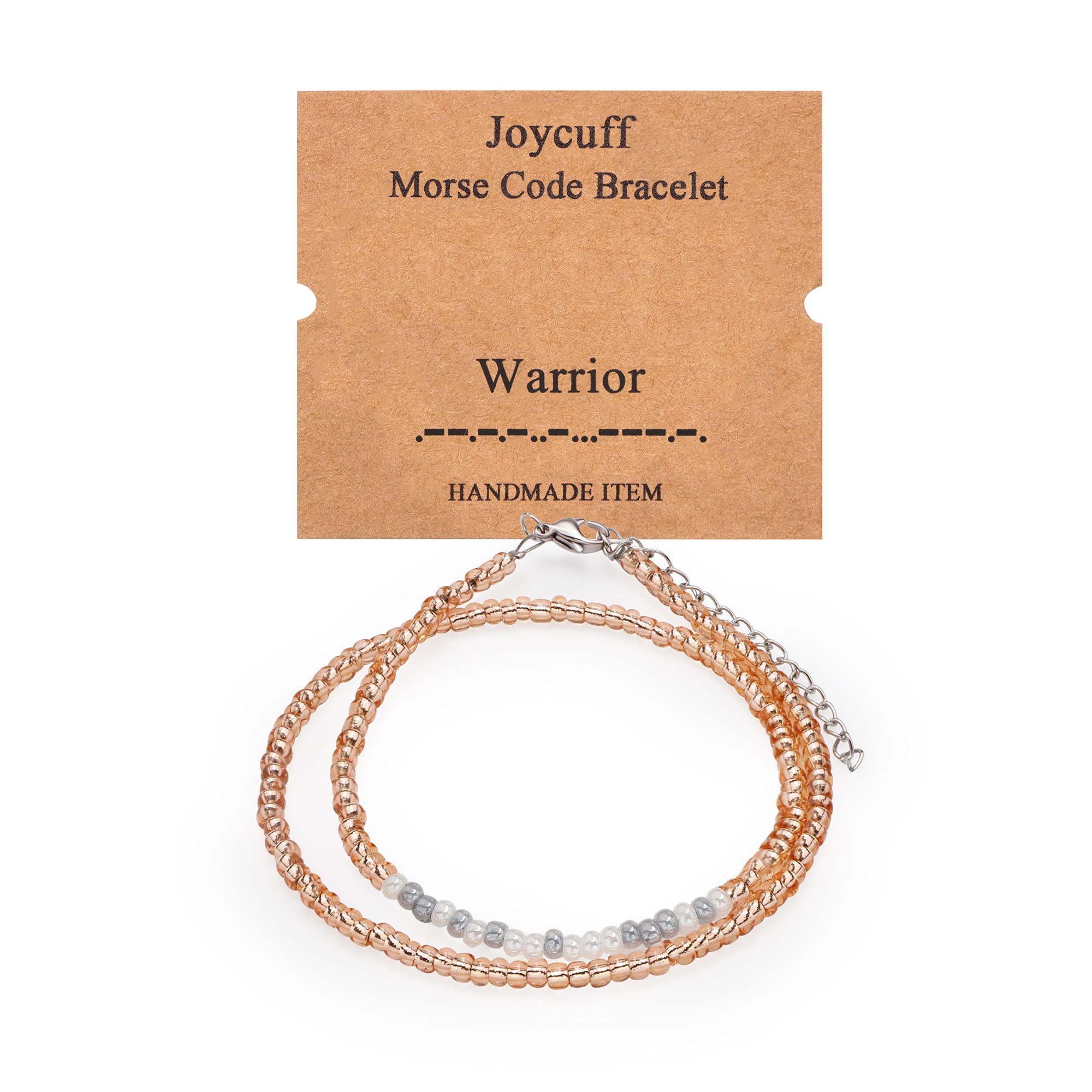 Layered Morse Code Bracelet for Women - Unique Birthday Gift for Mom, Aunt, Wife & Friends - Handmade Beaded Strand Bracelet - Perfect for Special Occasions & Everyday Wear