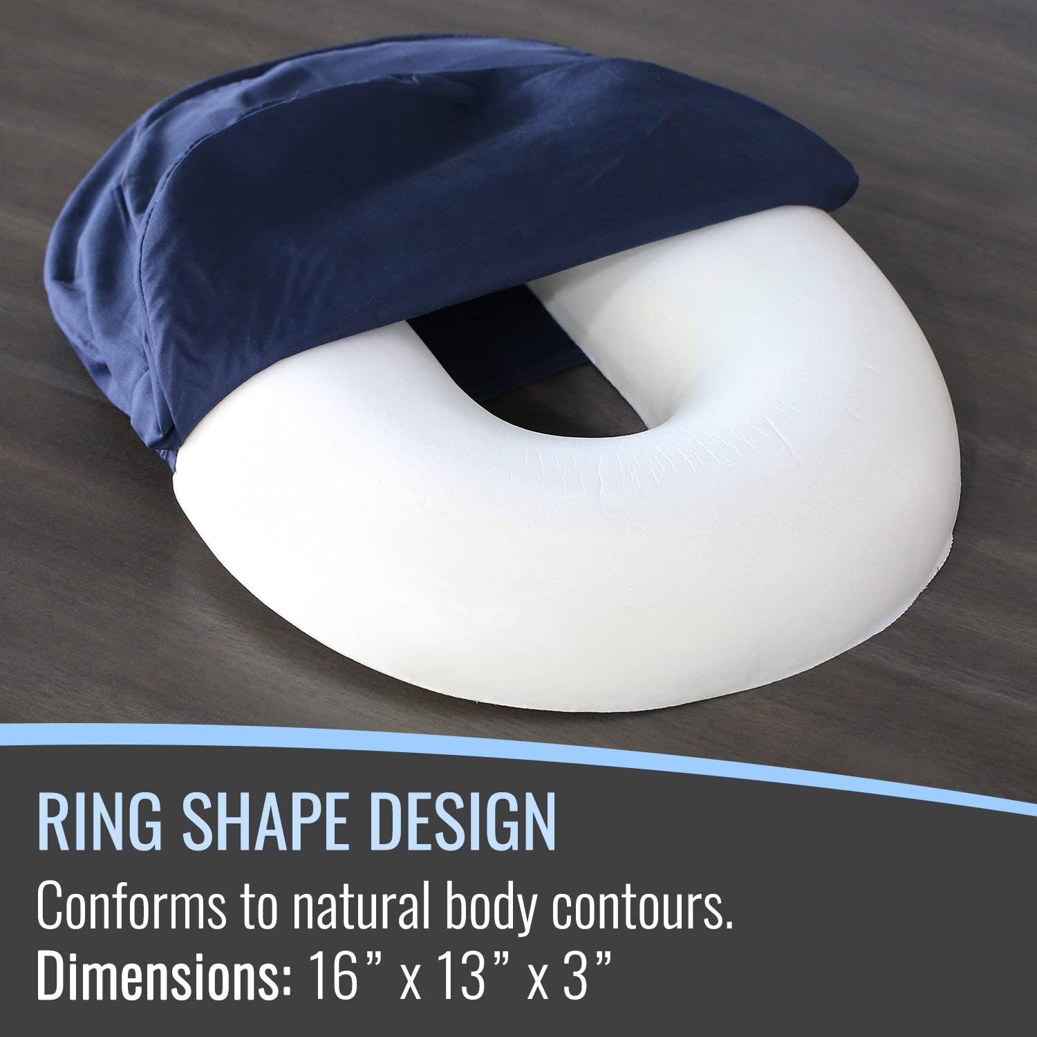 DMI Donut Pillow for Tailbone Pain Relief - Hemorrhoid, Pregnancy & Post-Surgery Cushion - 16