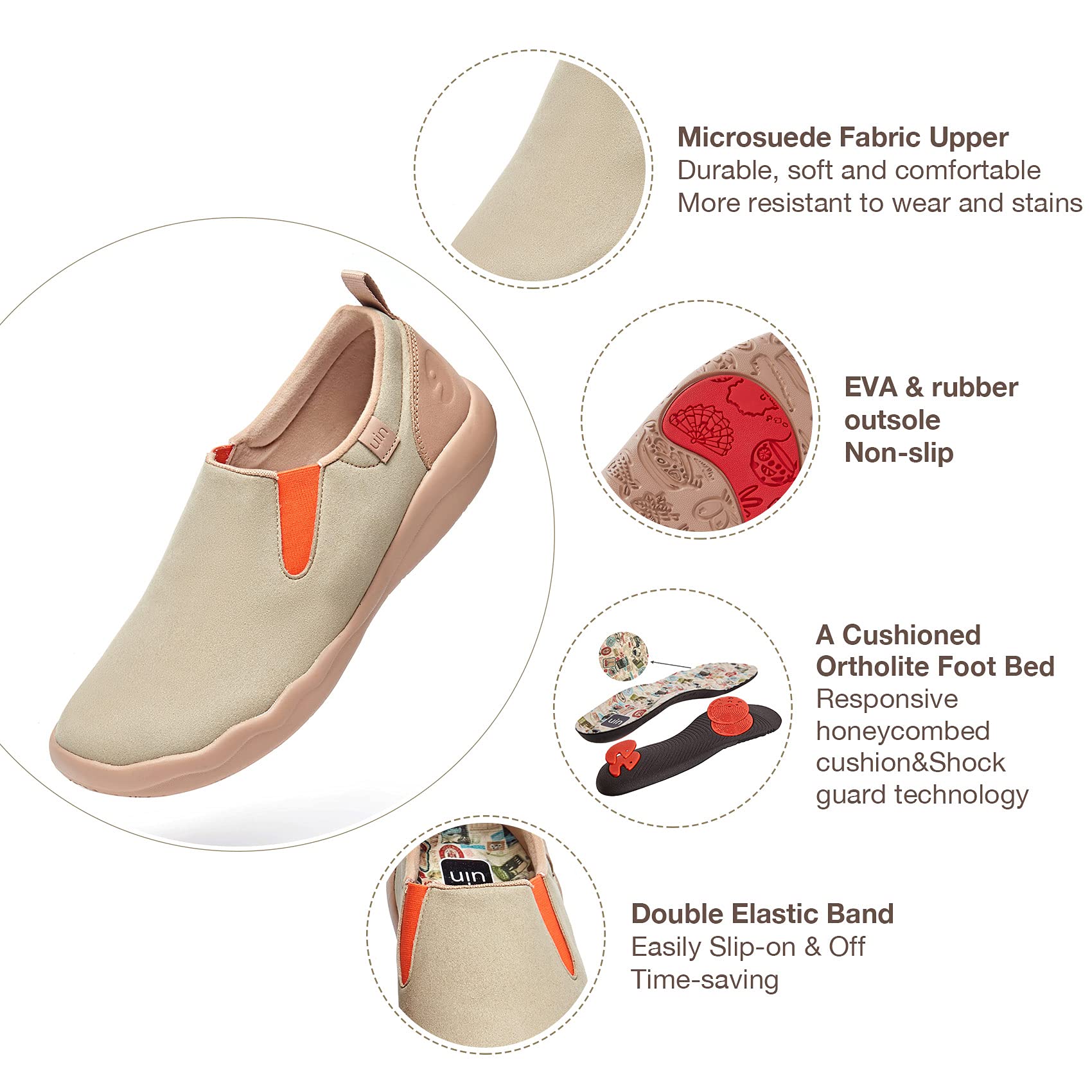 UIN Women's Walking Shoes - Slip On Casual Loafers, Lightweight Comfort Sneakers for Women | Fashionable Toledo II Design | Perfect for Travel, Work & Everyday Wear