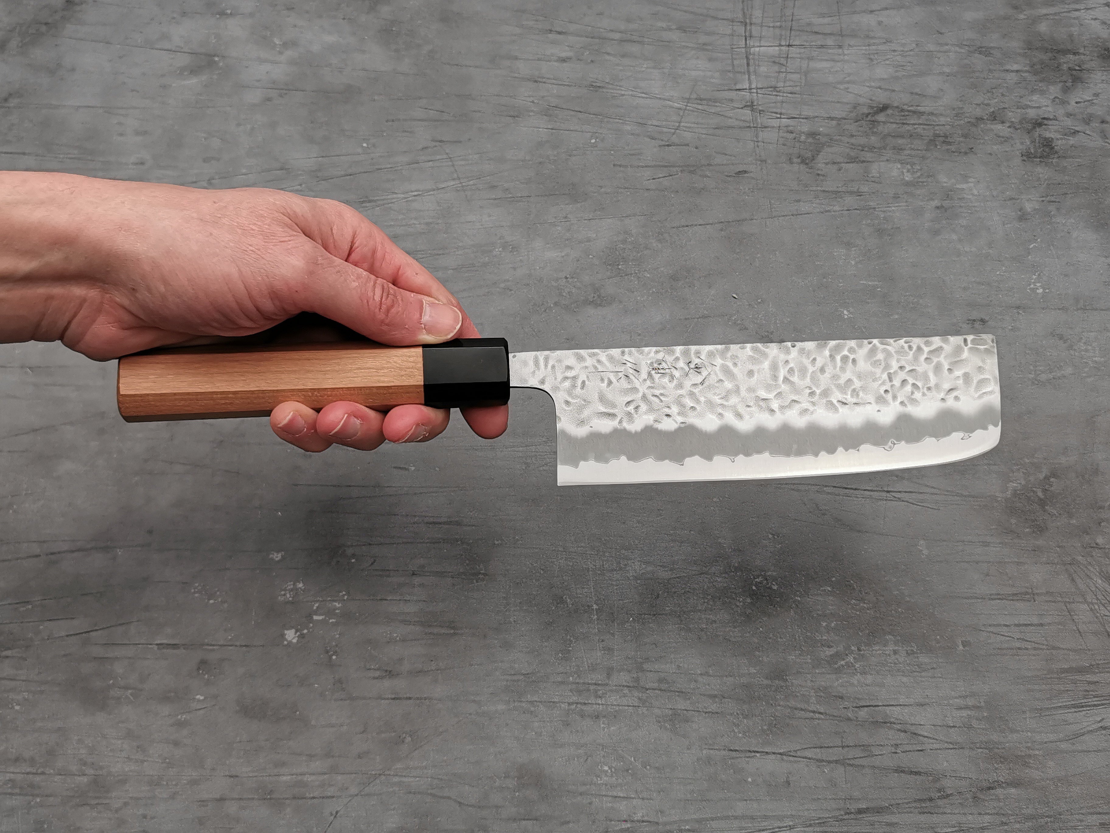 Premium Japanese Nakiri Knife - Kaneshige Hamono White #1 Tsuchime - Professional Chef's Vegetable Knife for Slicing, Dicing & Chopping - Perfect for Home Kitchens & Sushi Restaurants