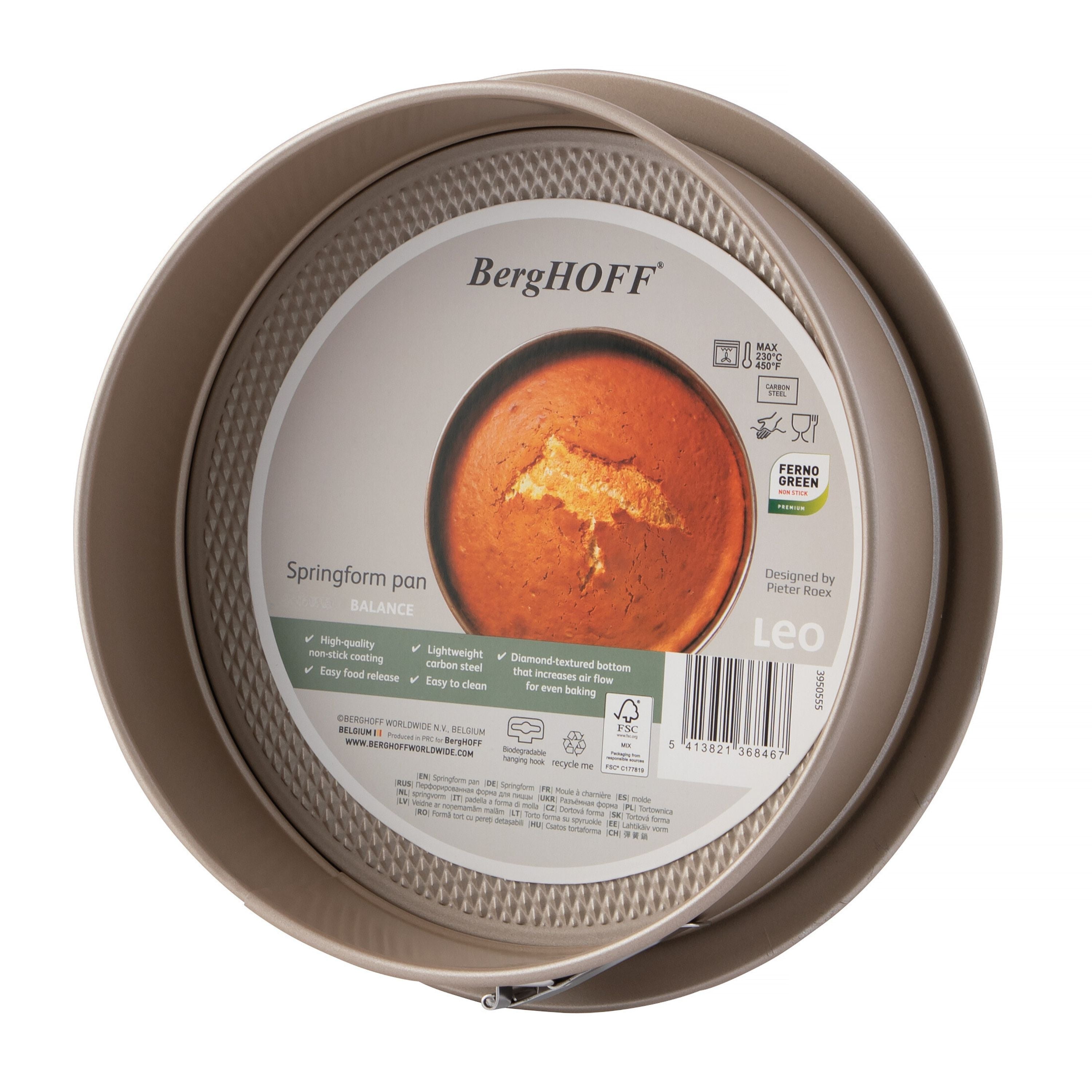BergHOFF Balance Nonstick Carbon Steel Springform Pan 11 Inch - Premium Bakeware for Cheesecakes, Cakes & Pies | Oven Safe & Easy Release | Perfect for Home Baking & Professional Kitchens