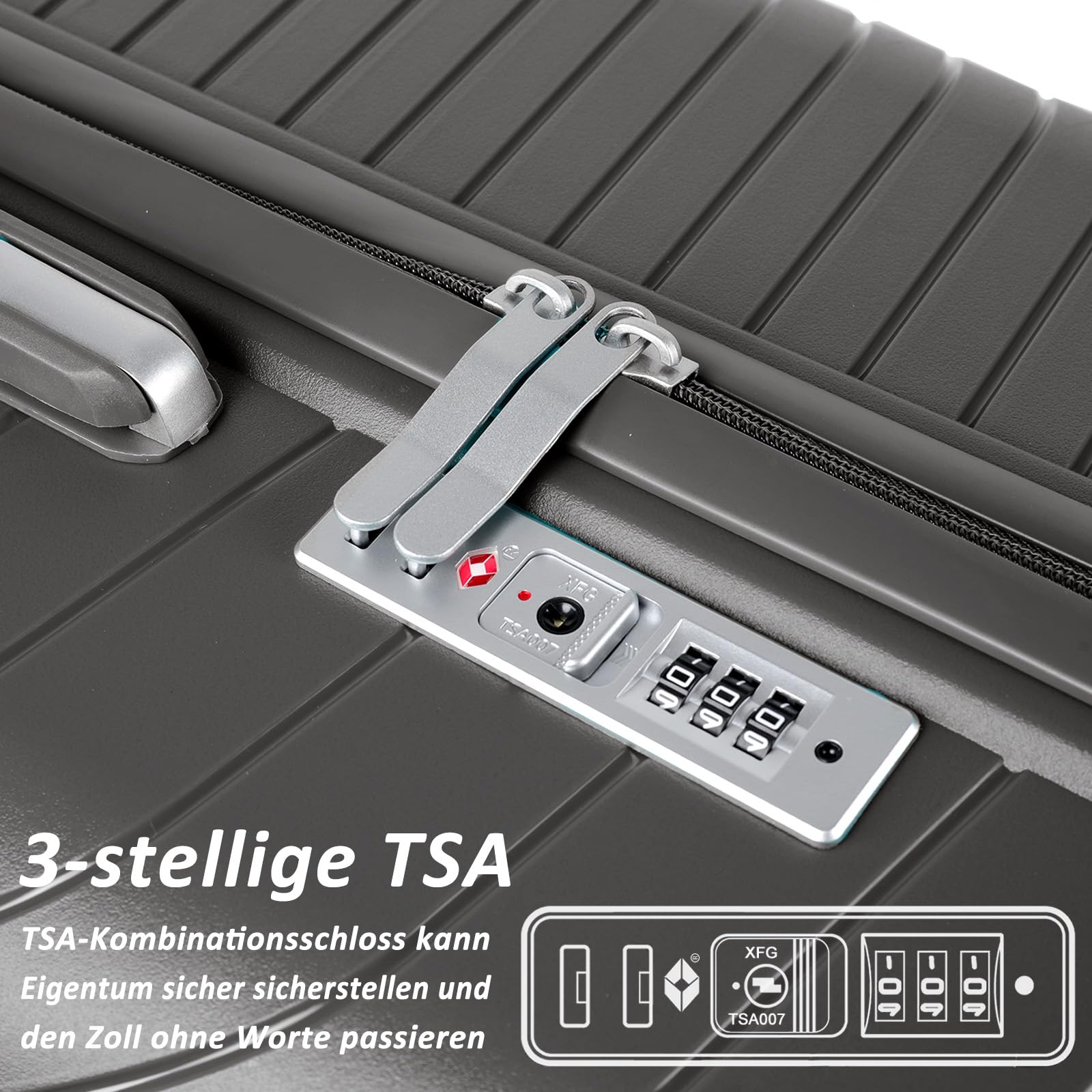 TAN.TOMI 3-Piece Hardshell Luggage Set with TSA Lock, Spinner Wheels & Lightweight Design - Perfect for Travel, Business Trips & Vacation Packing