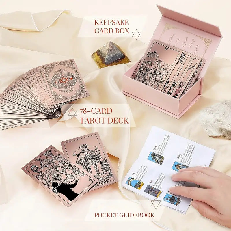 Rose Gold Tarot Cards Set - Premium Divination Deck with Guidebook for Beginners & Professionals | Perfect for Psychic Readings, Meditation & Spiritual Growth