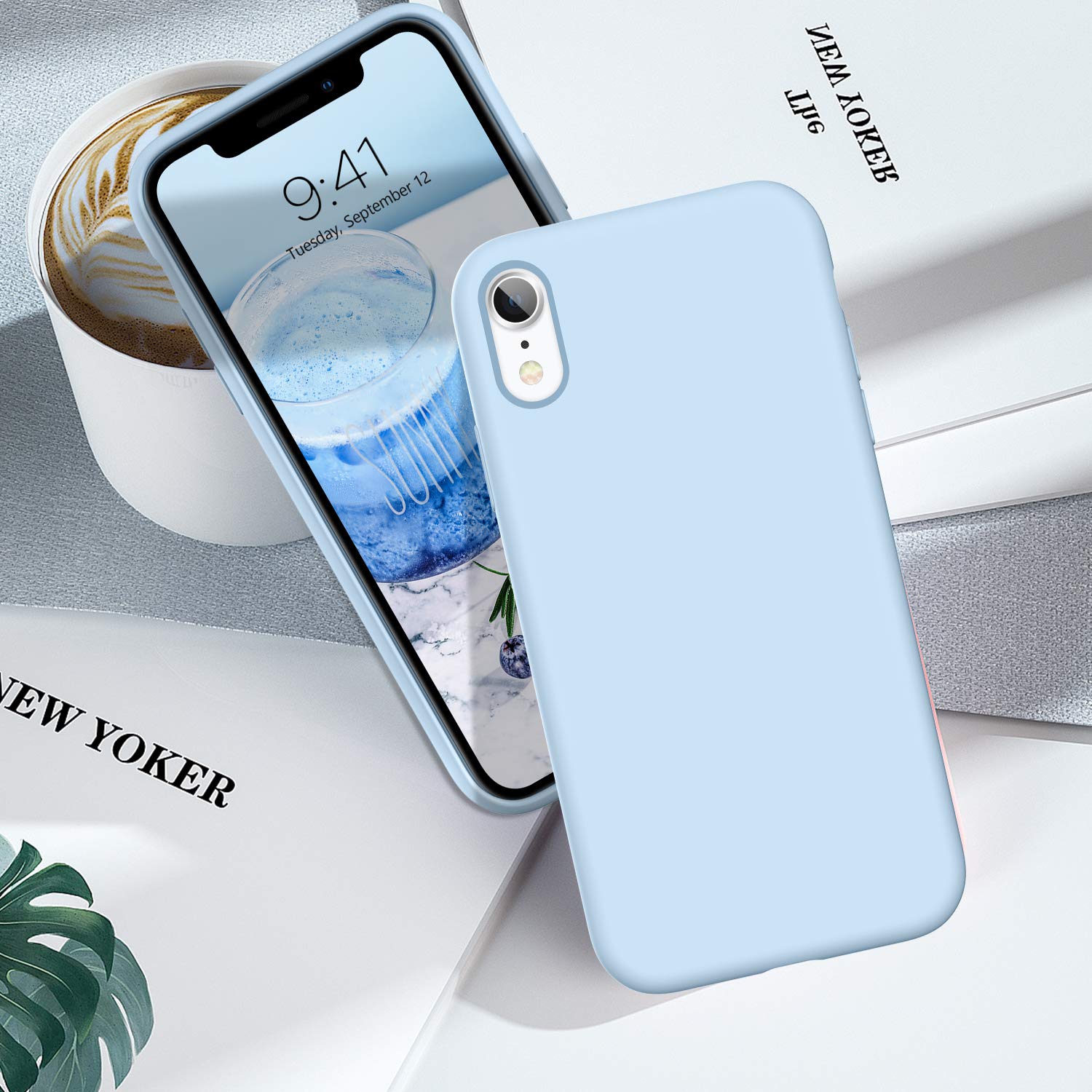 Premium Shockproof Silicone Case for iPhone XR - Soft Gel Rubber Cover with Microfiber Lining & Cushion Texture | Light Blue | Perfect for Daily Protection, Work & Outdoor Activities
