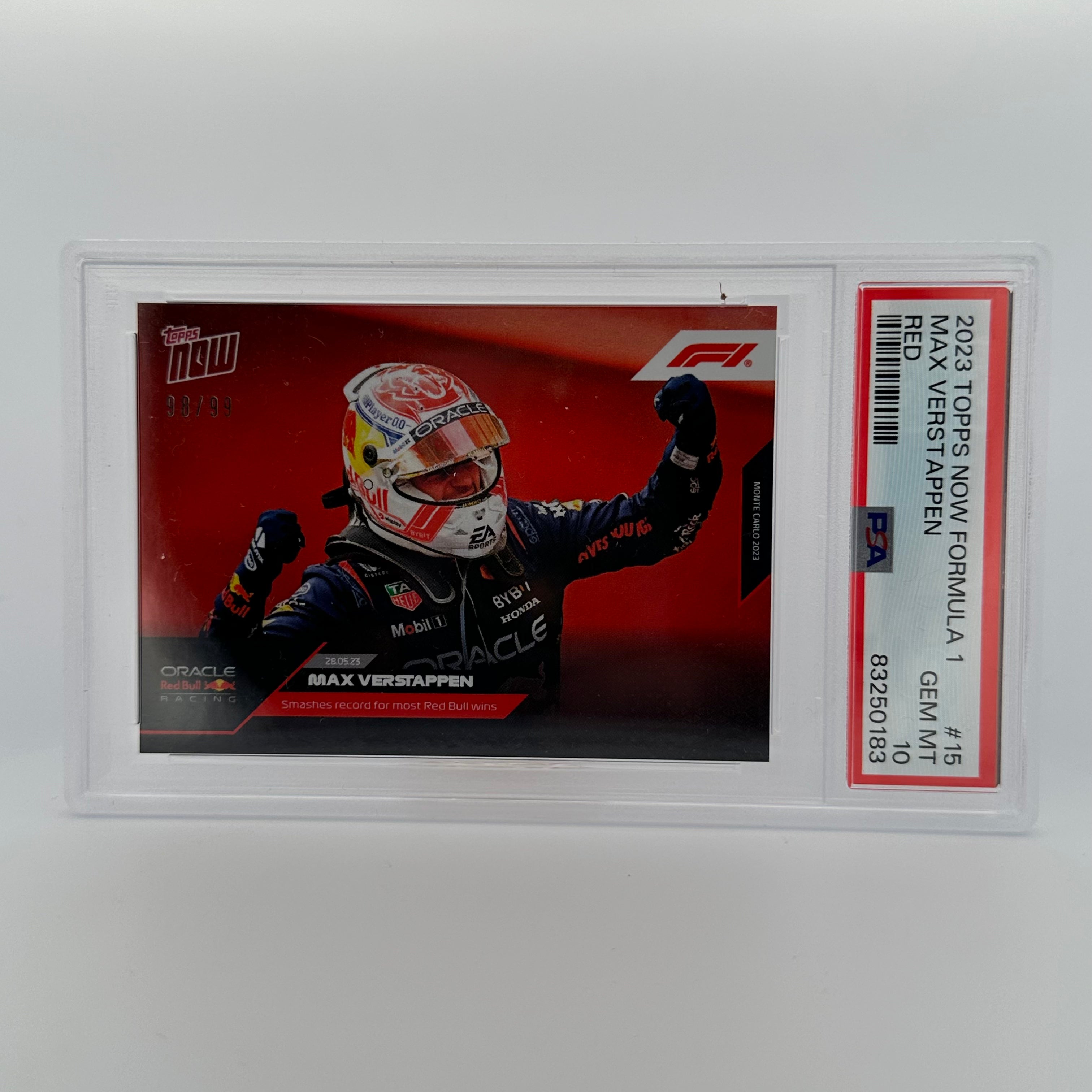 PSA 10 Graded 1998-99 Max Verstappen #15 Red Bull Racing Rookie Card - Perfect for Collectors, Sports Memorabilia & F1 Fans