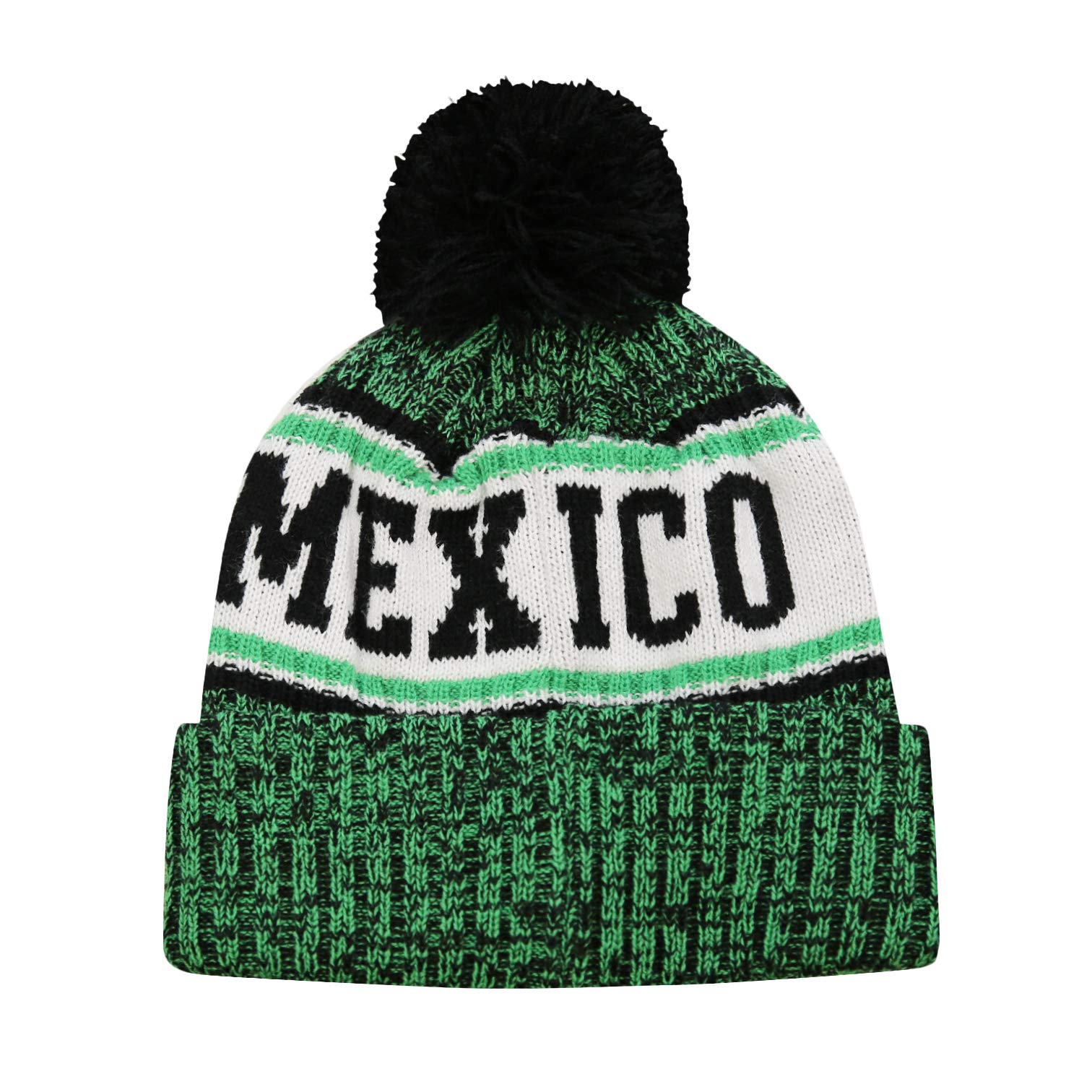 Mexico Country Crowned Adult Unisex Beanie - Warm Green Knit Hat for Men & Women - Perfect for Winter Sports, Outdoor Activities & Casual Fashion