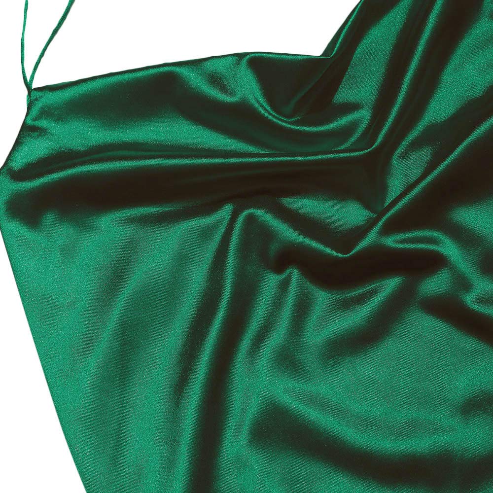 ZAFUL Women's Satin Slip Dress - Spaghetti Strap Cowl Neck Mini Dress with Side Slit, Casual Nightwear & Cocktail Party Outfit (A-F Green, XL) | Perfect for Date Nights, Summer Vacations & Special Occasions
