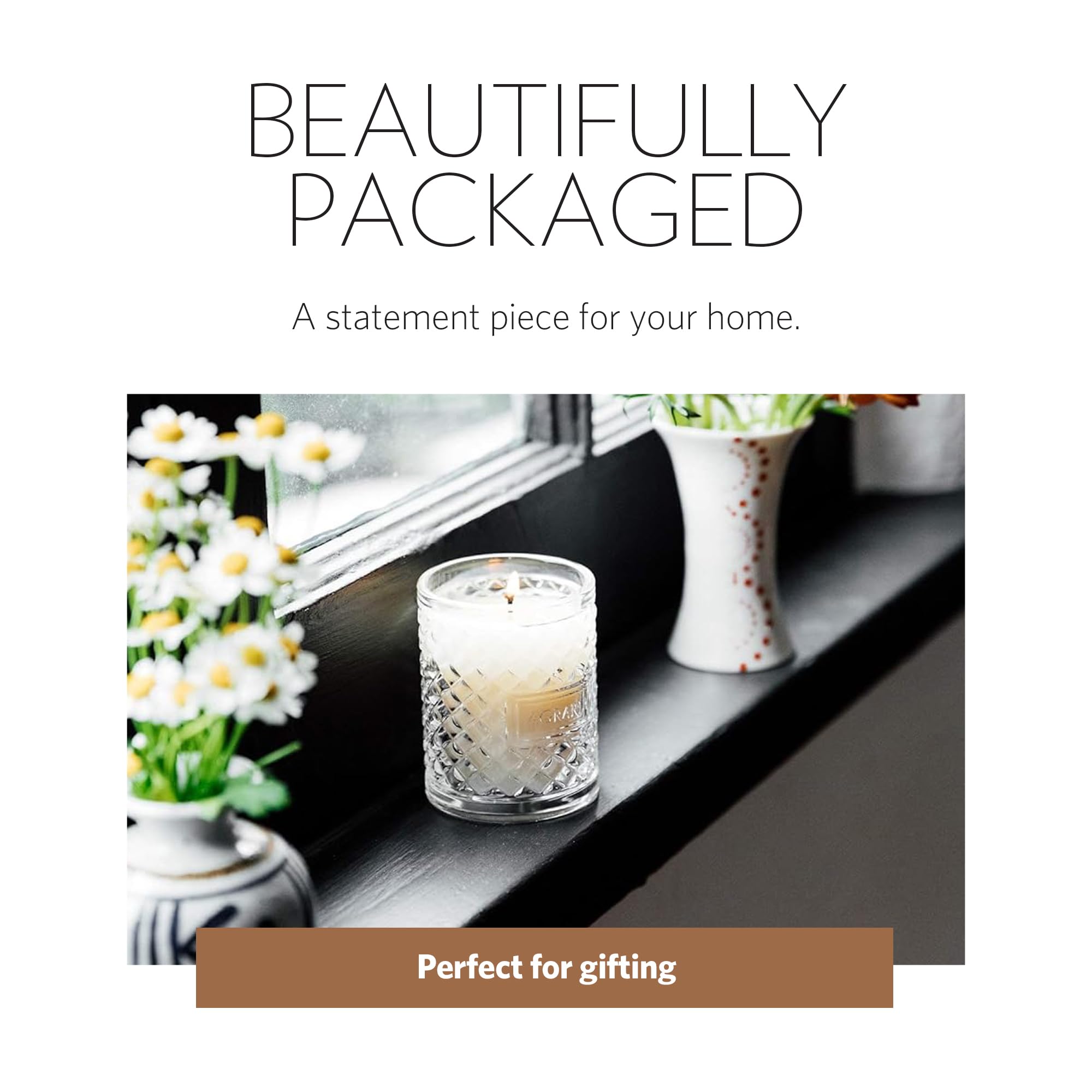 AGRARIA Premium Scented Soy Wax Candles - Vegan, Long-Lasting Home Fragrance (7oz) | Perfect for Relaxation, Romantic Dinners & Spa-Like Atmosphere
