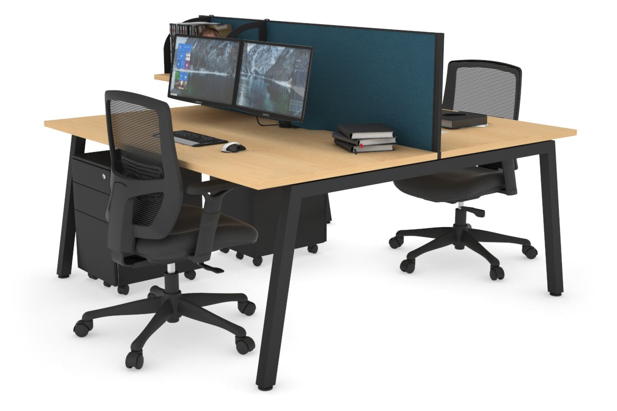Quadro 2-Person Office Workstation Desk - 1600L x 800W with Cable Management - Perfect for Collaborative Workspaces & Home Offices